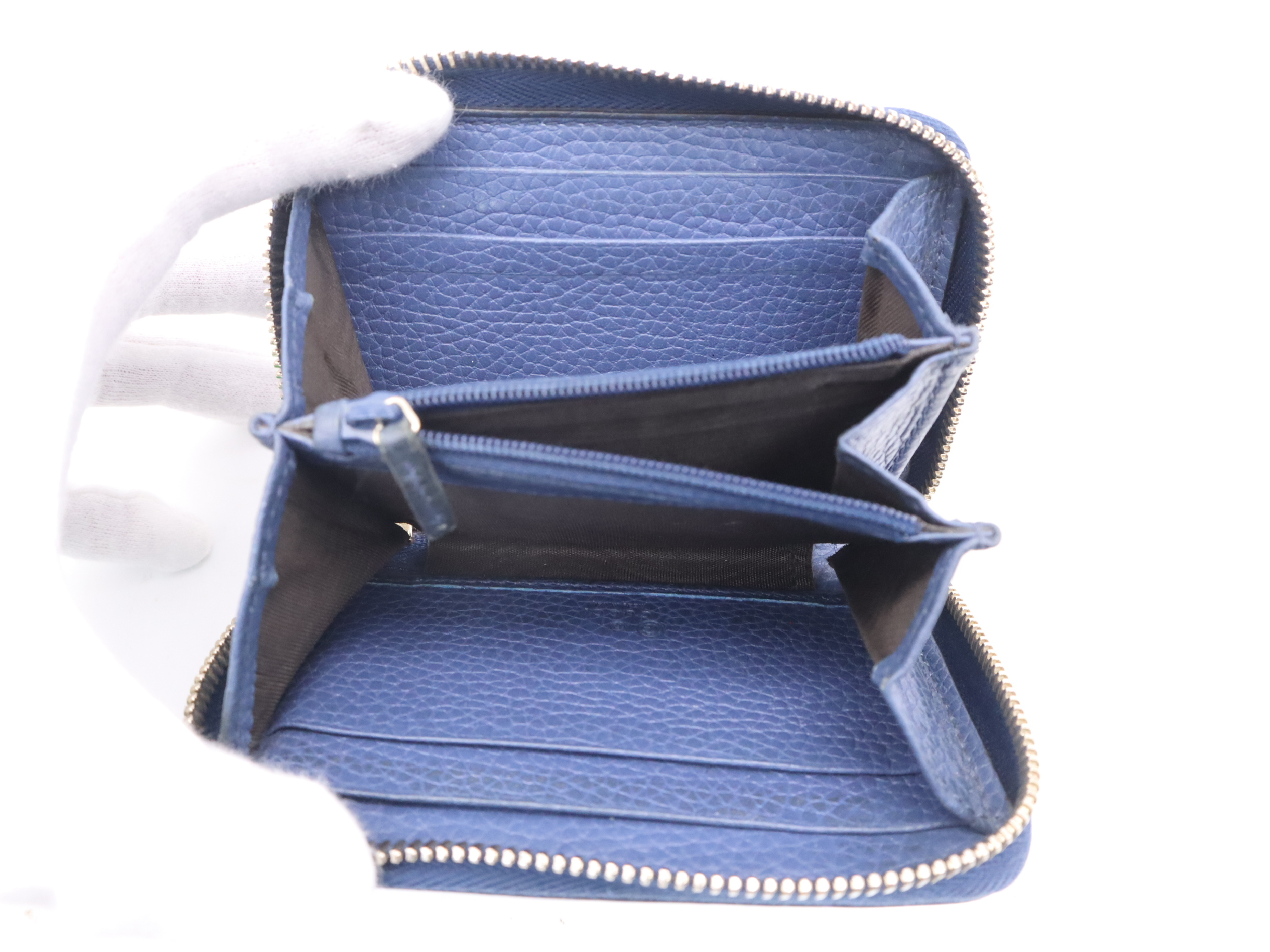 598209 Leather Soho Coin Case, Blue, with Box, Wallet — view 9