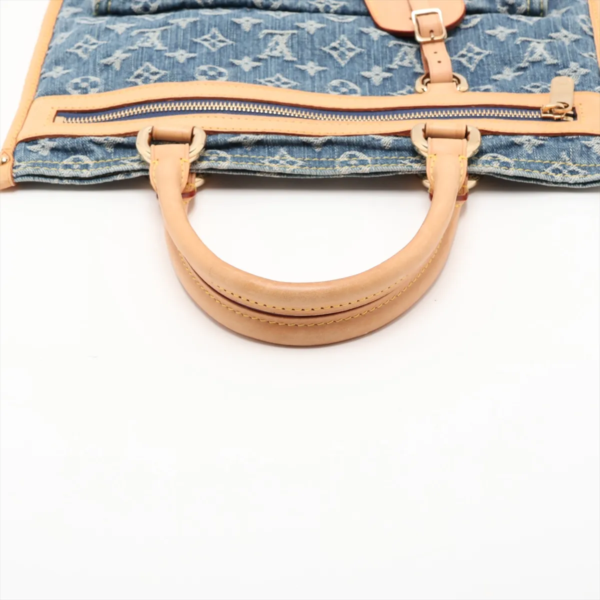 Monogram Denim Flat Shopper M95018 AS0035 Blue — view 5