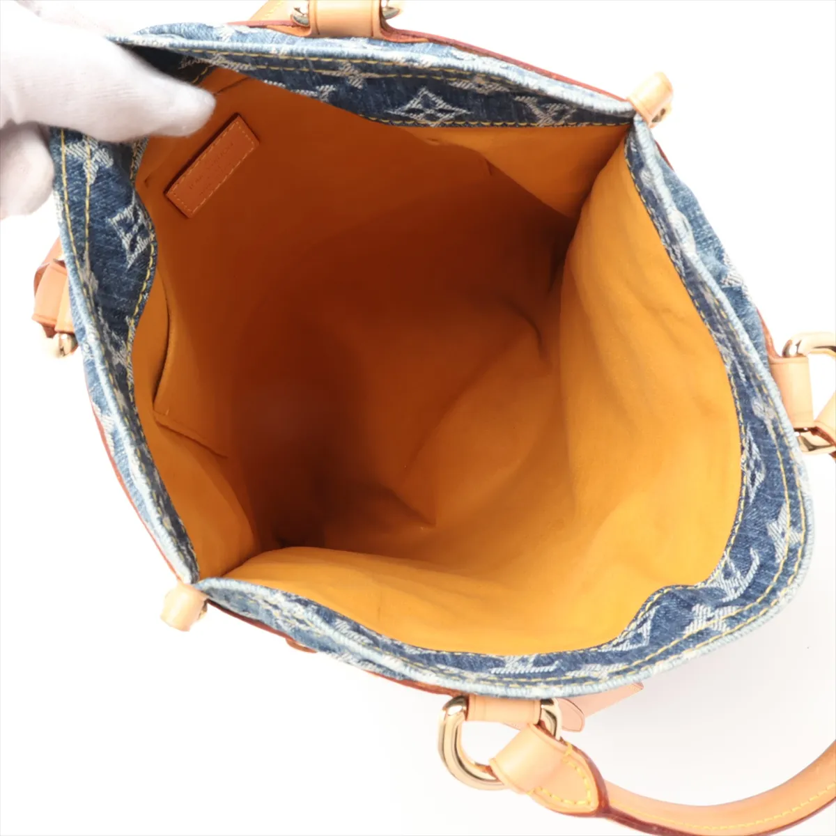 Monogram Denim Flat Shopper M95018 AS0035 Blue — view 7