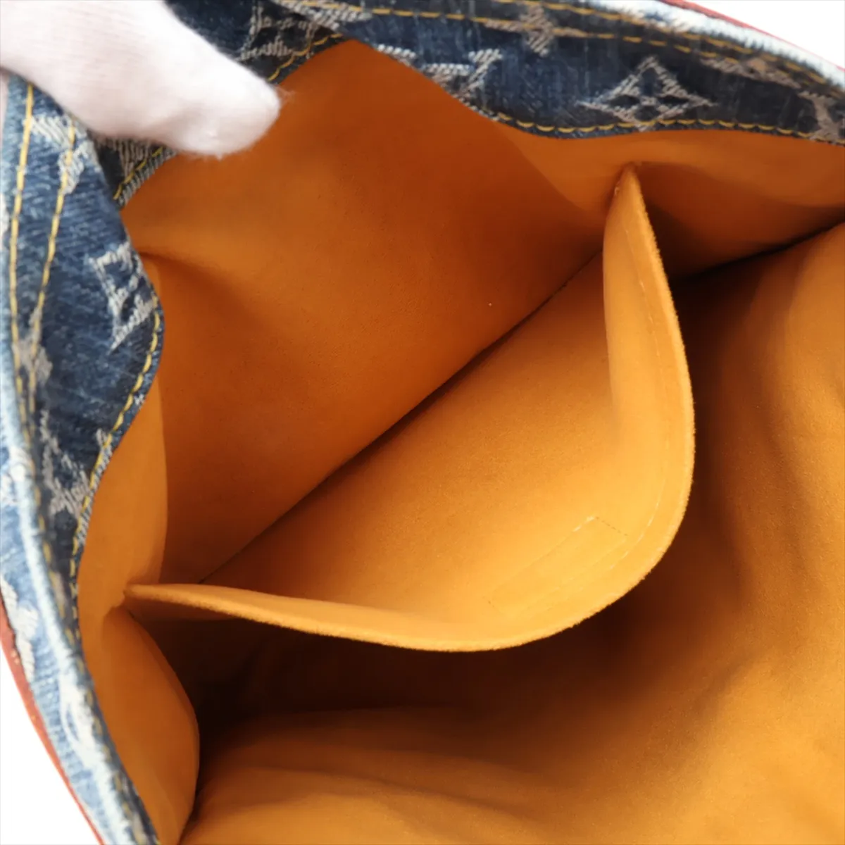 Monogram Denim Flat Shopper M95018 AS0035 Blue — view 8