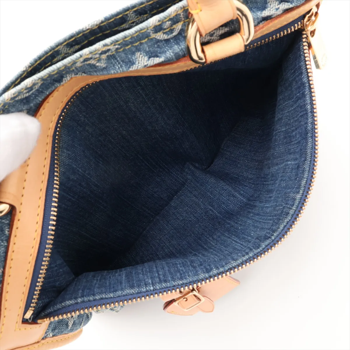 Monogram Denim Flat Shopper M95018 AS0035 Blue — view 9