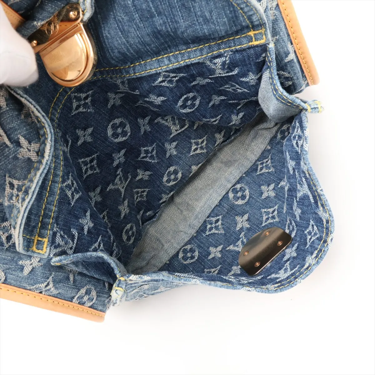 Monogram Denim Flat Shopper M95018 AS0035 Blue — view 10