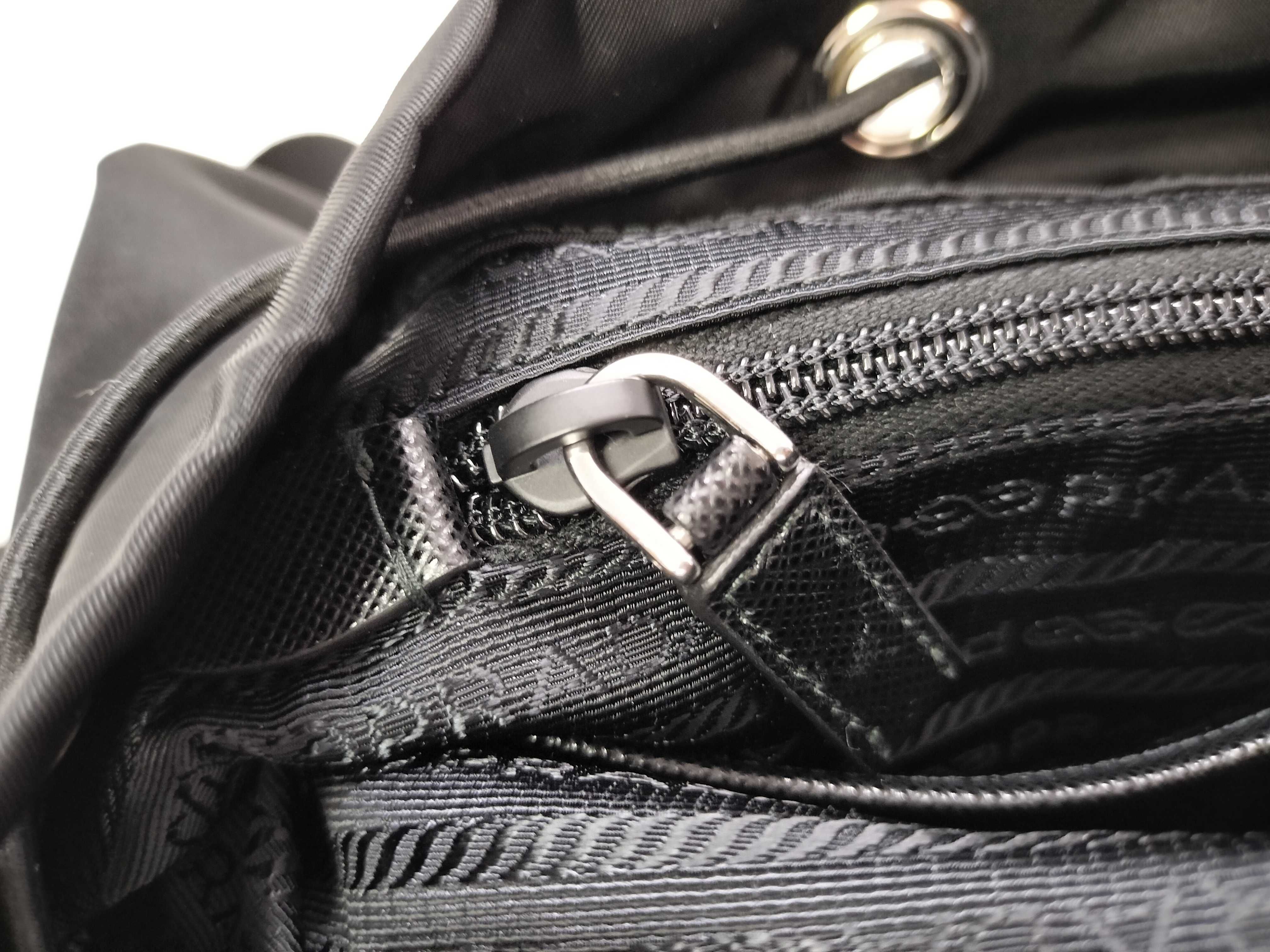 Nylon Prada Tessuto Nylon x Leather Backpack/Rucksack Black — view 11
