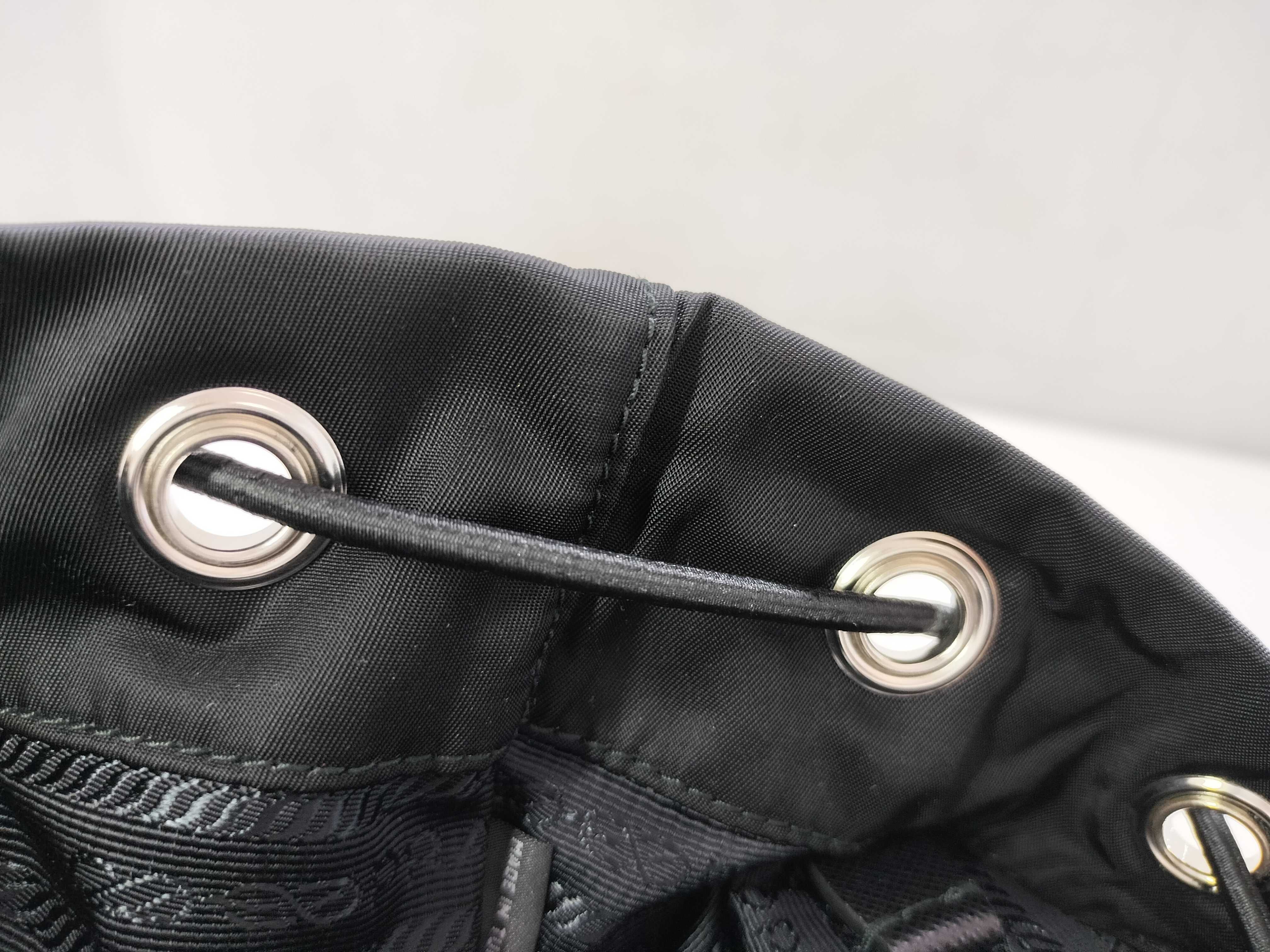 Nylon Prada Tessuto Nylon x Leather Backpack/Rucksack Black — view 12