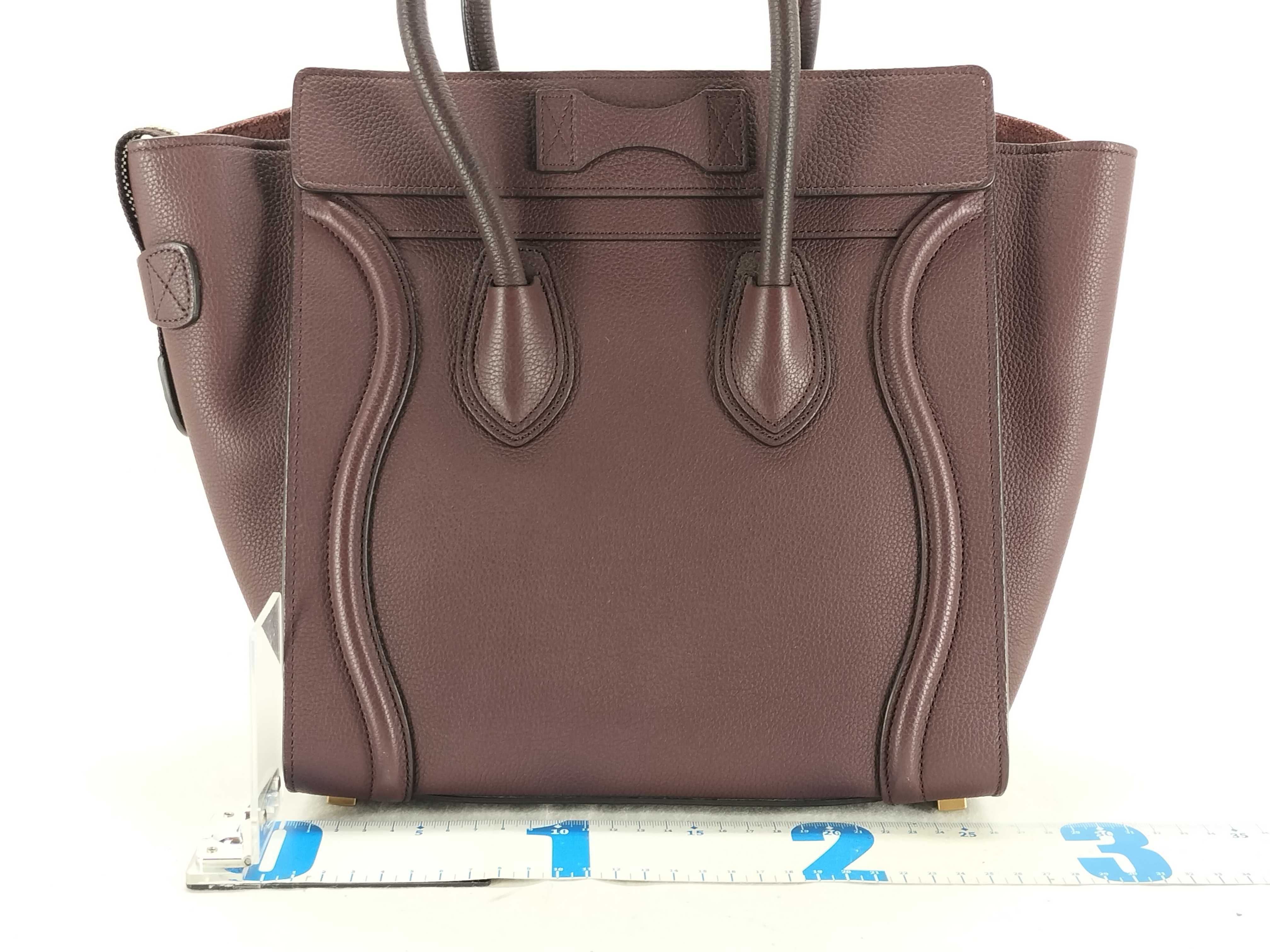 SG- Luggage Micro Shopper Leather Handbag Maroon W-GA-2198 Handbag — view 2