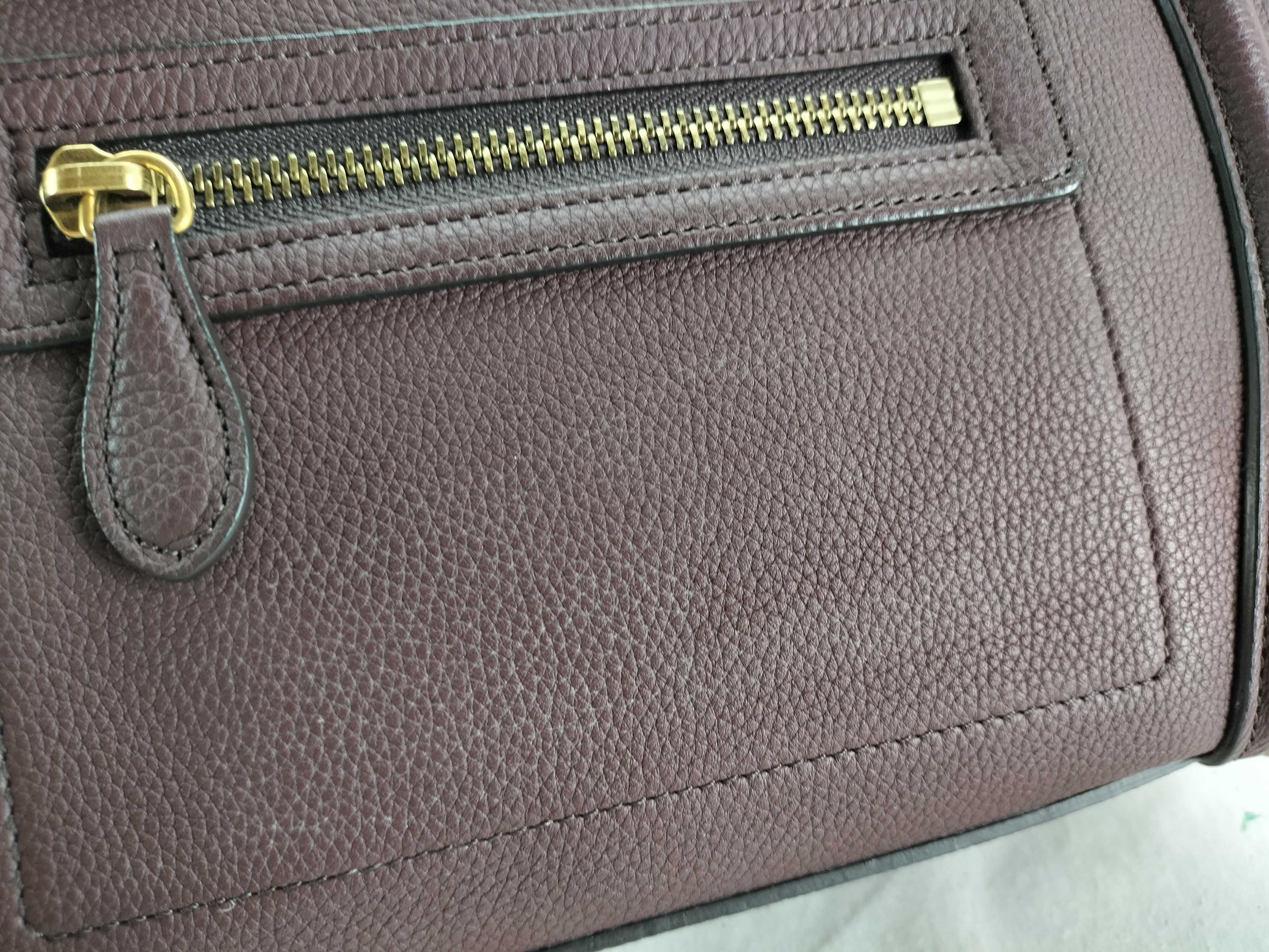 SG- Luggage Micro Shopper Leather Handbag Maroon W-GA-2198 Handbag — view 13