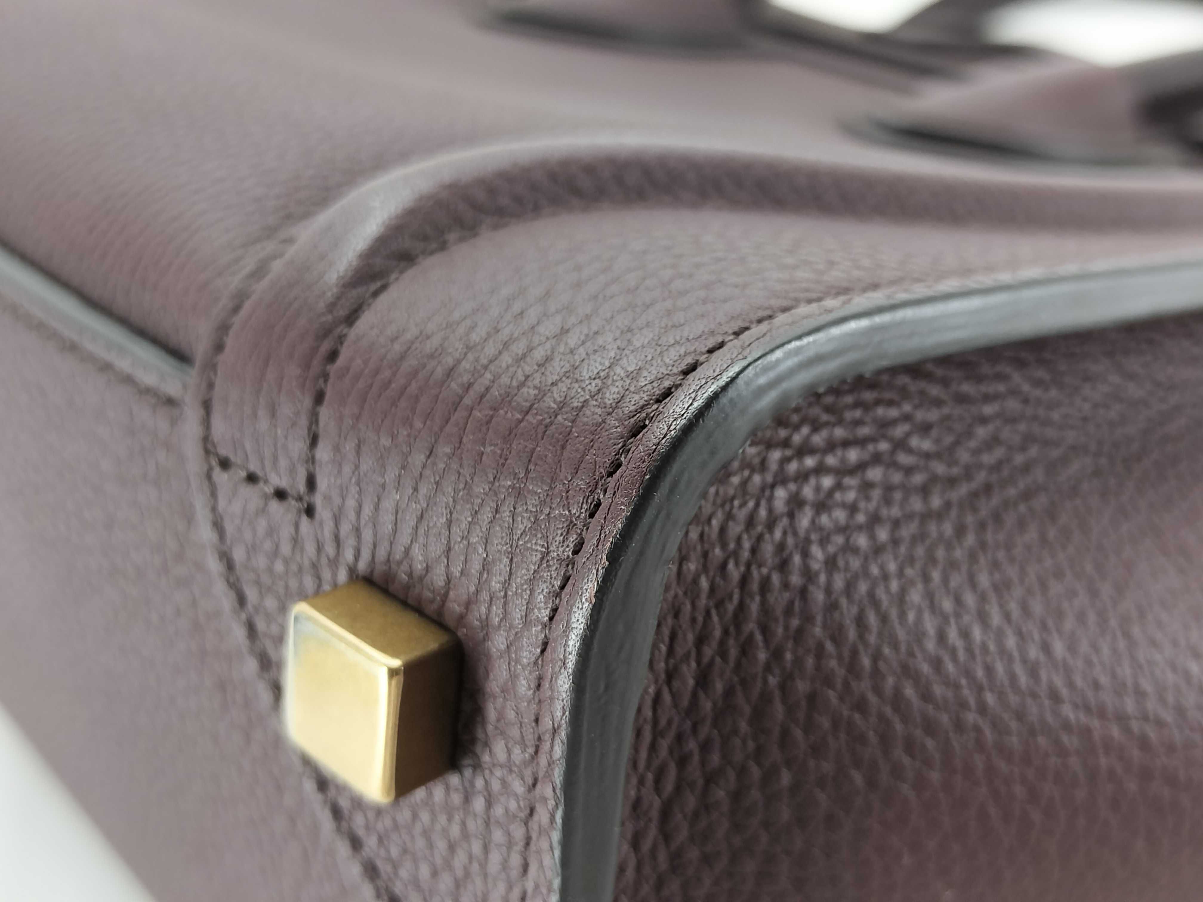 SG- Luggage Micro Shopper Leather Handbag Maroon W-GA-2198 Handbag — view 6