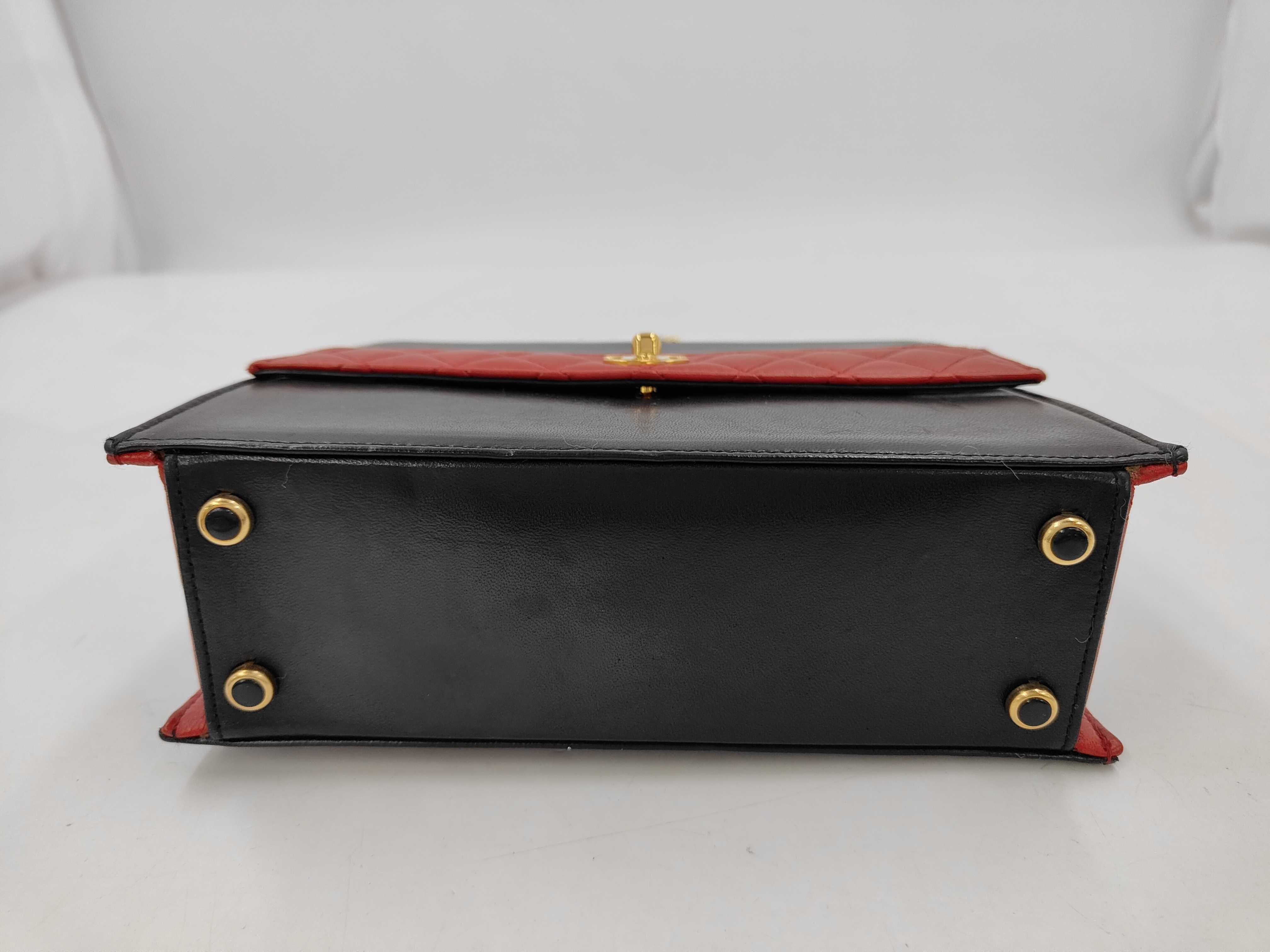 Lambskin Bicolor Chain Turnlock Shoulder Bag (Series 1) — view 3