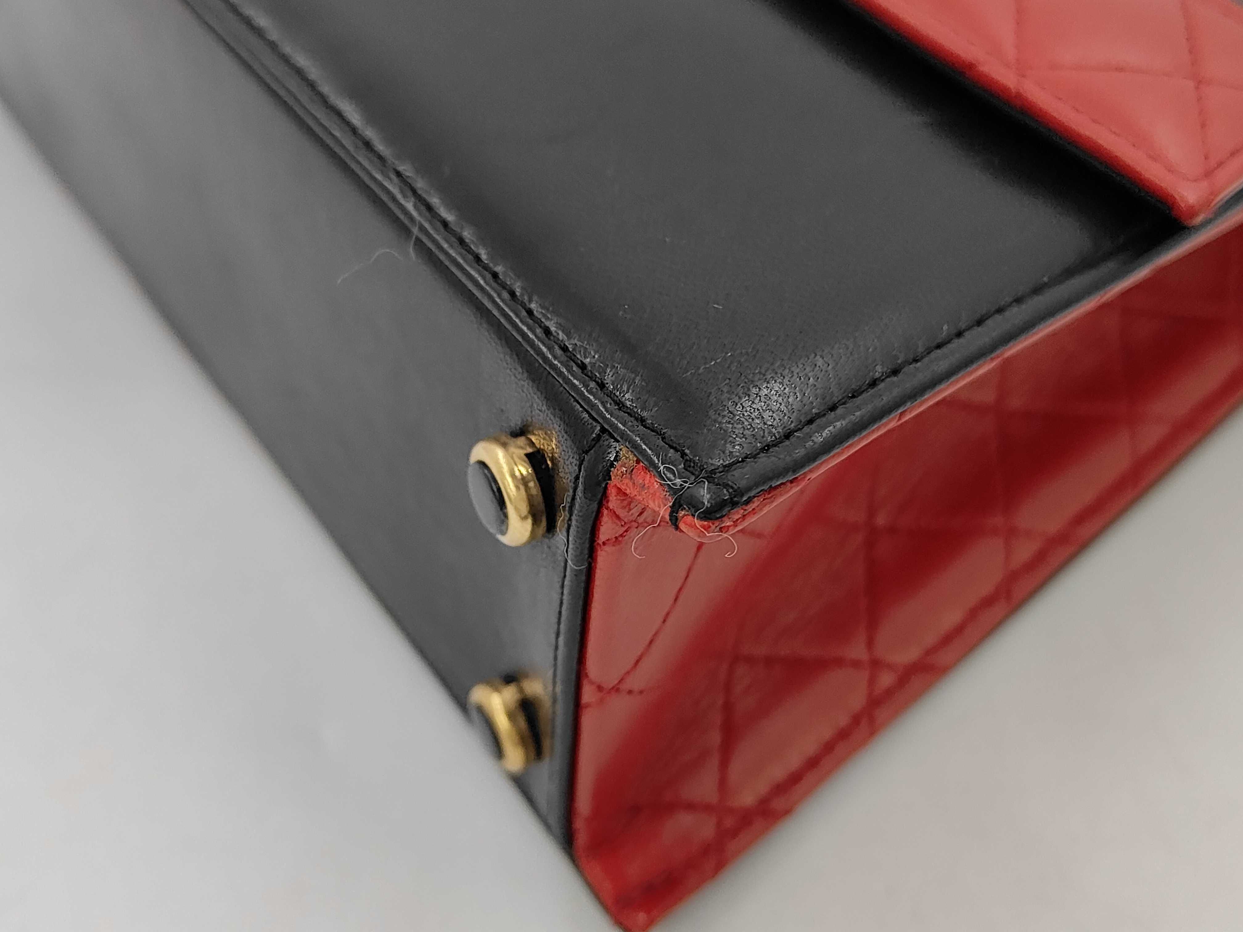 Lambskin Bicolor Chain Turnlock Shoulder Bag (Series 1) — view 4