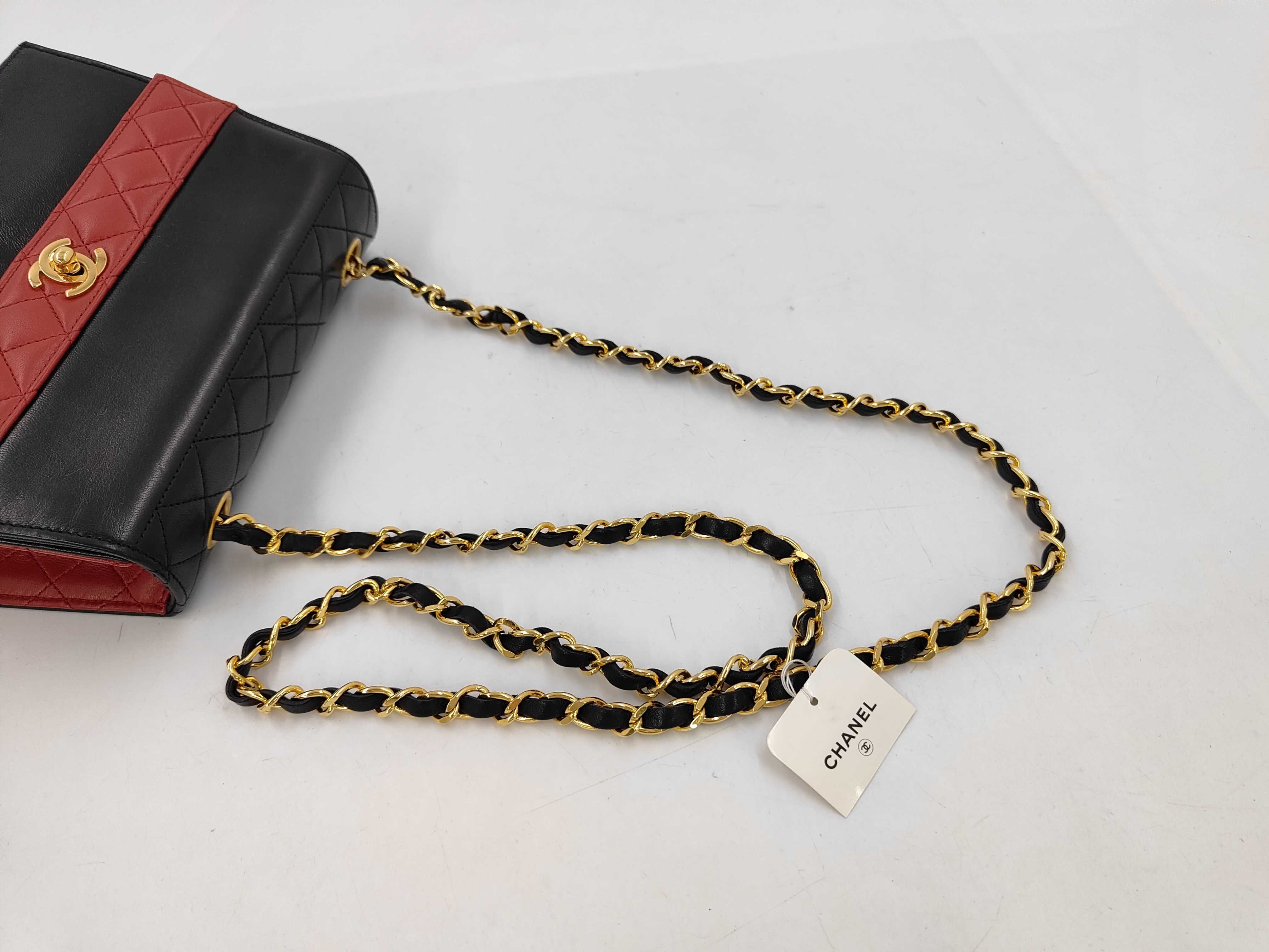 Lambskin Bicolor Chain Turnlock Shoulder Bag (Series 1) — view 5