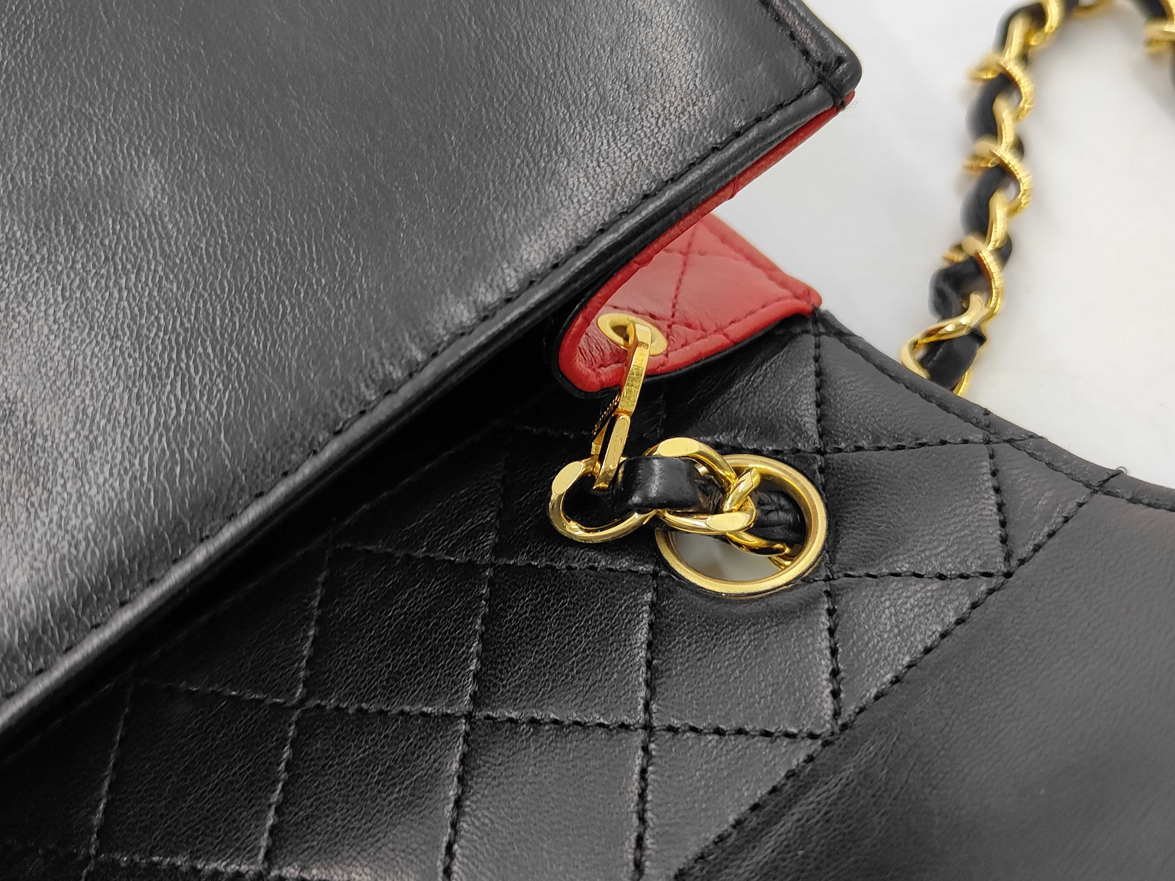 Lambskin Bicolor Chain Turnlock Shoulder Bag (Series 1) — view 7