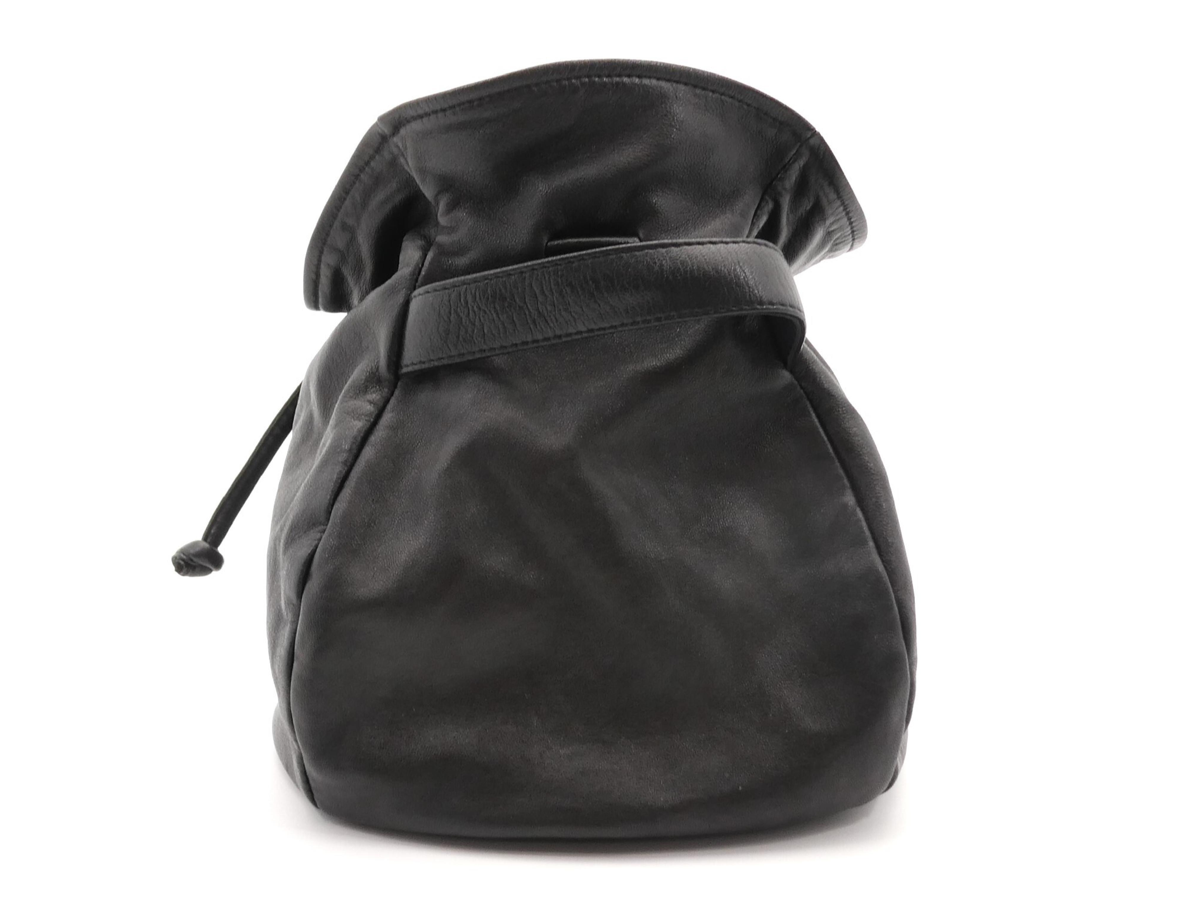Coco Mark Leather Drawstring Pouch — view 2