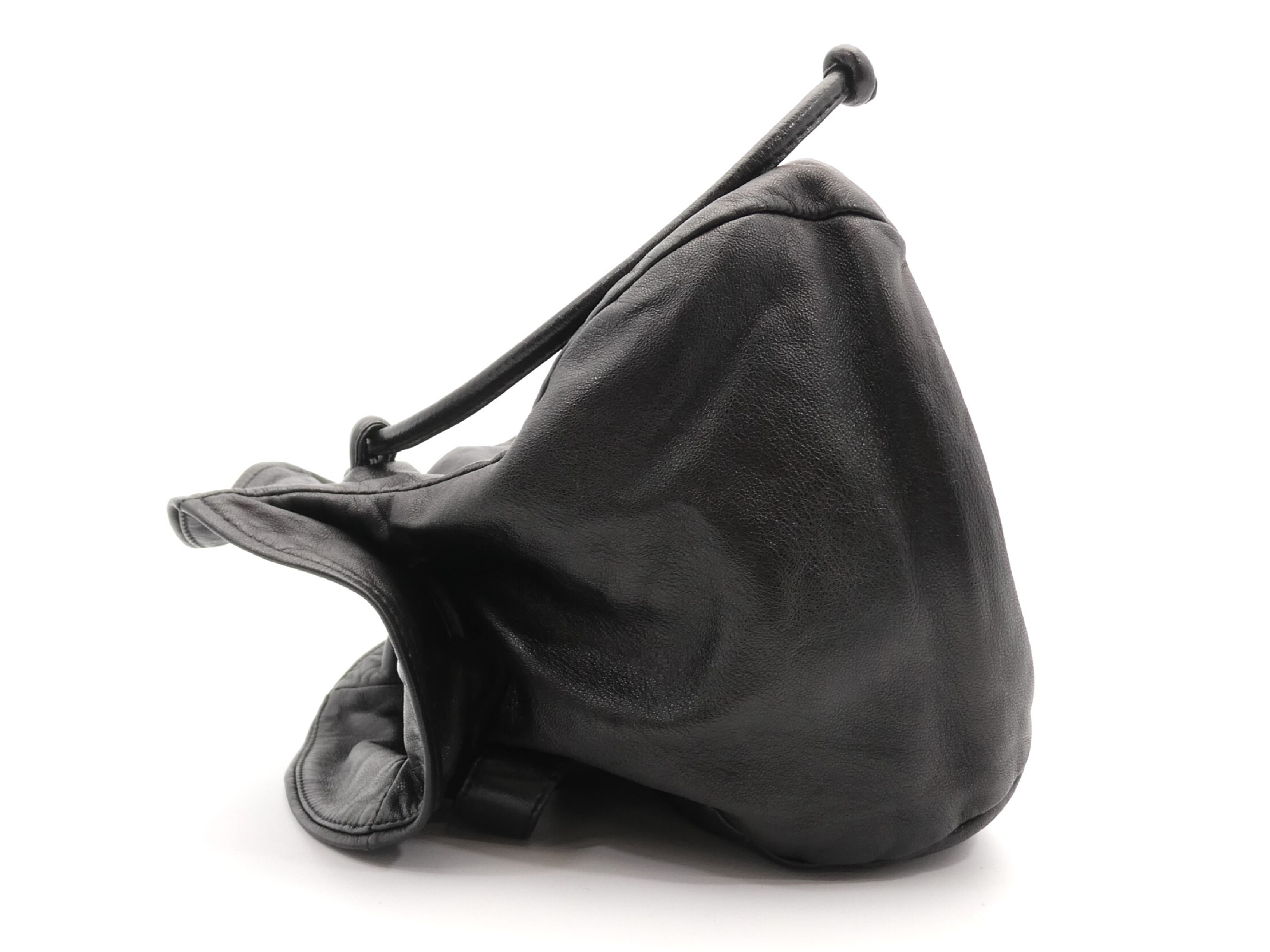 Coco Mark Leather Drawstring Pouch — view 3