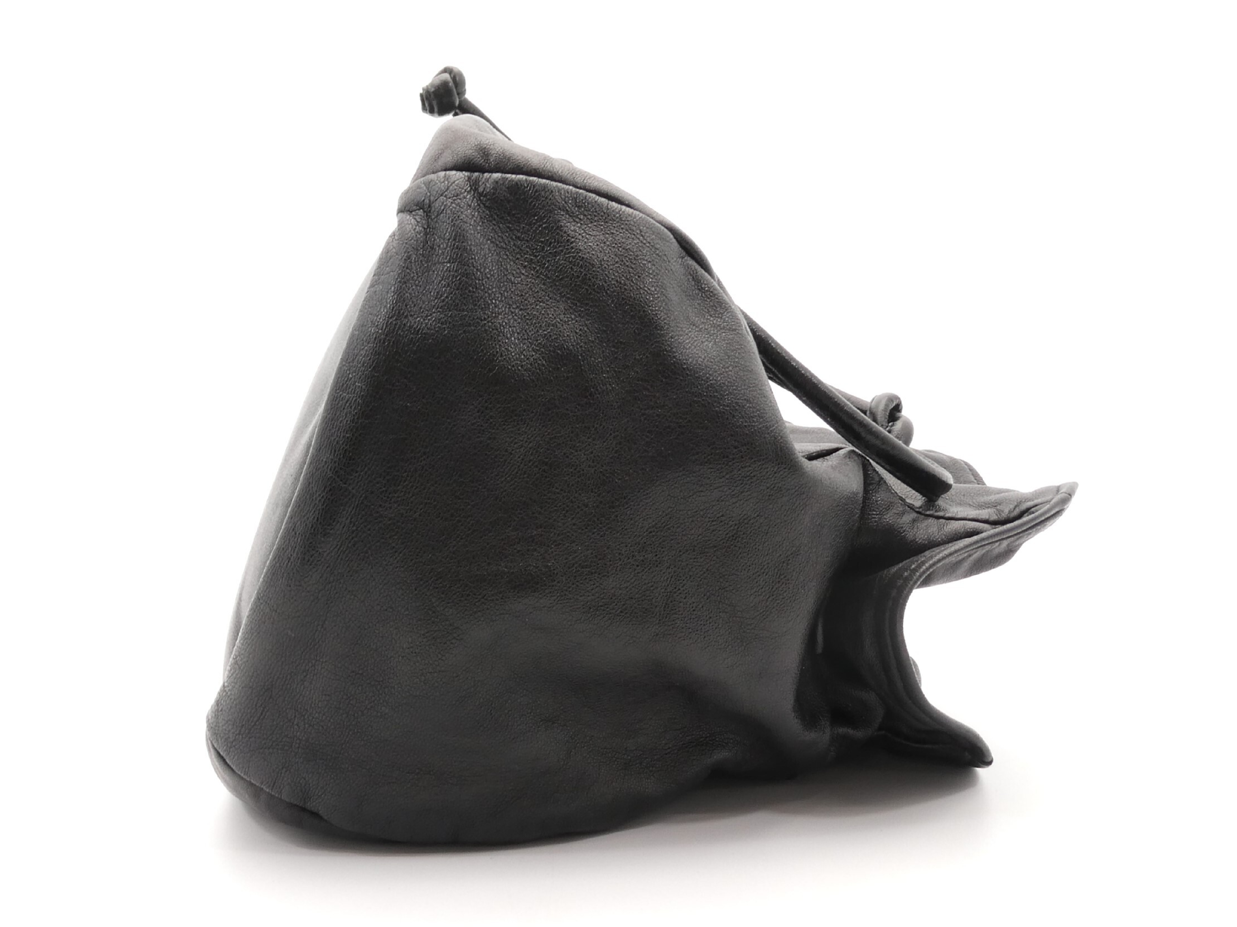Coco Mark Leather Drawstring Pouch — view 4
