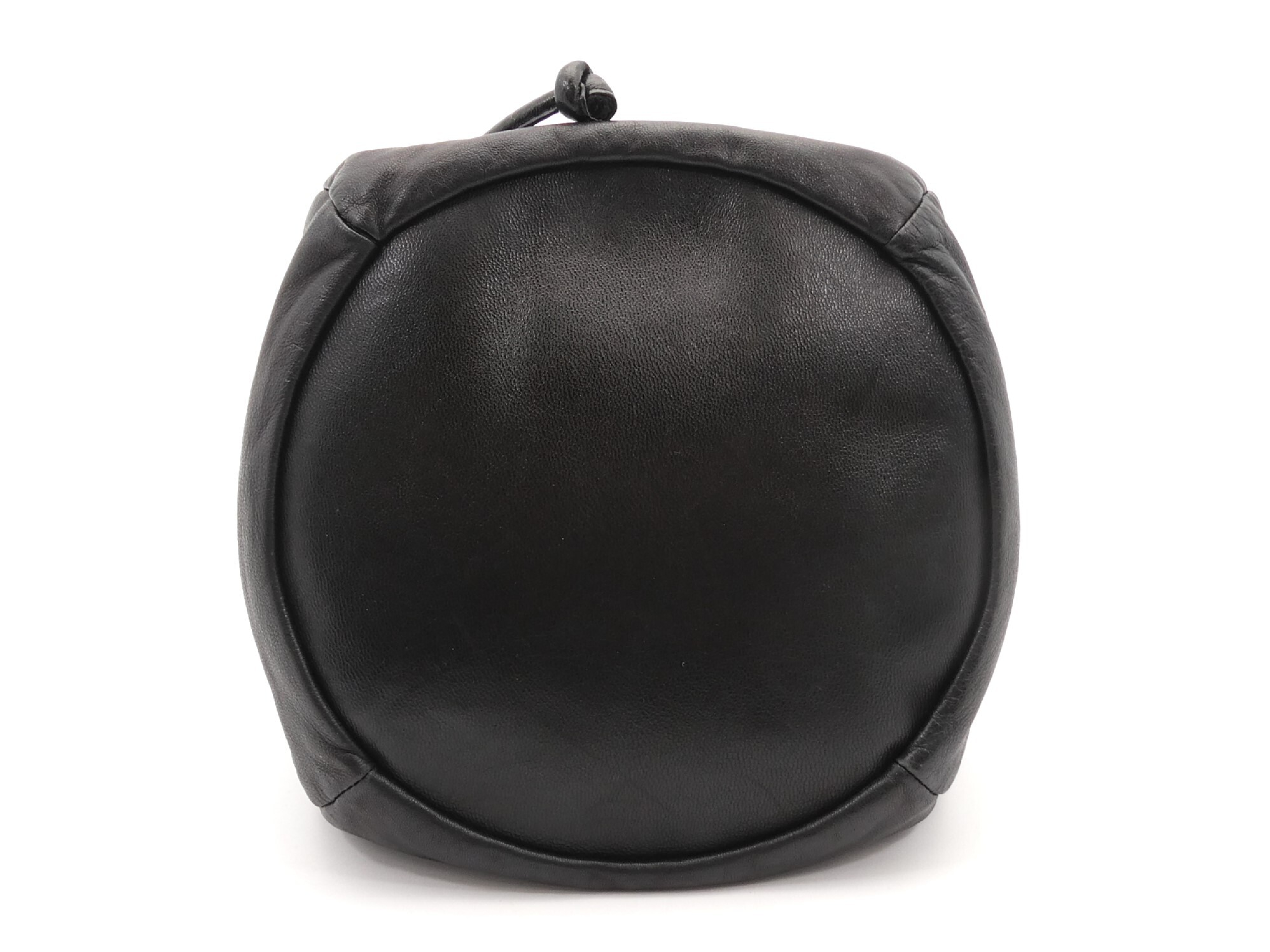 Coco Mark Leather Drawstring Pouch — view 5