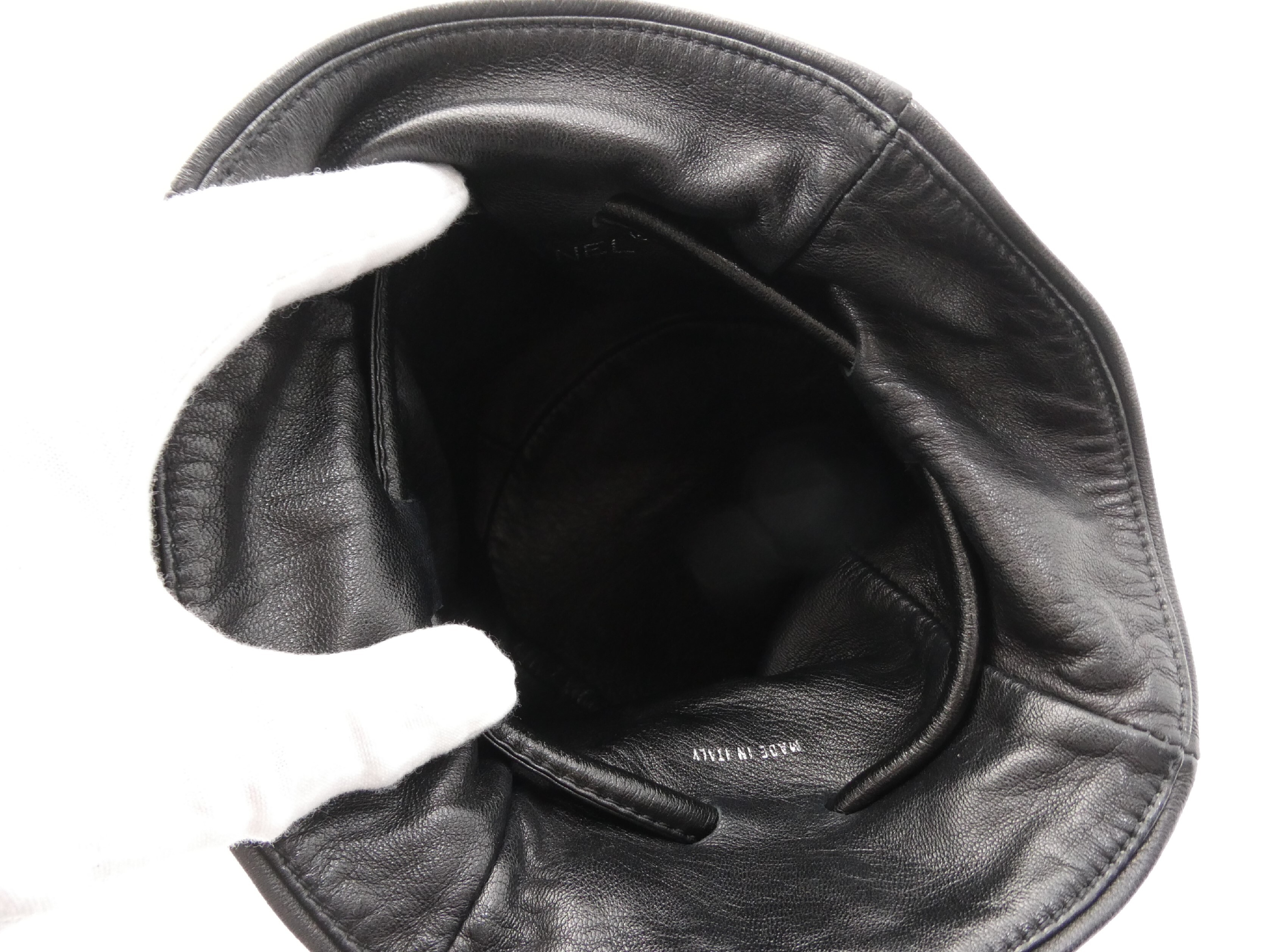 Coco Mark Leather Drawstring Pouch — view 6