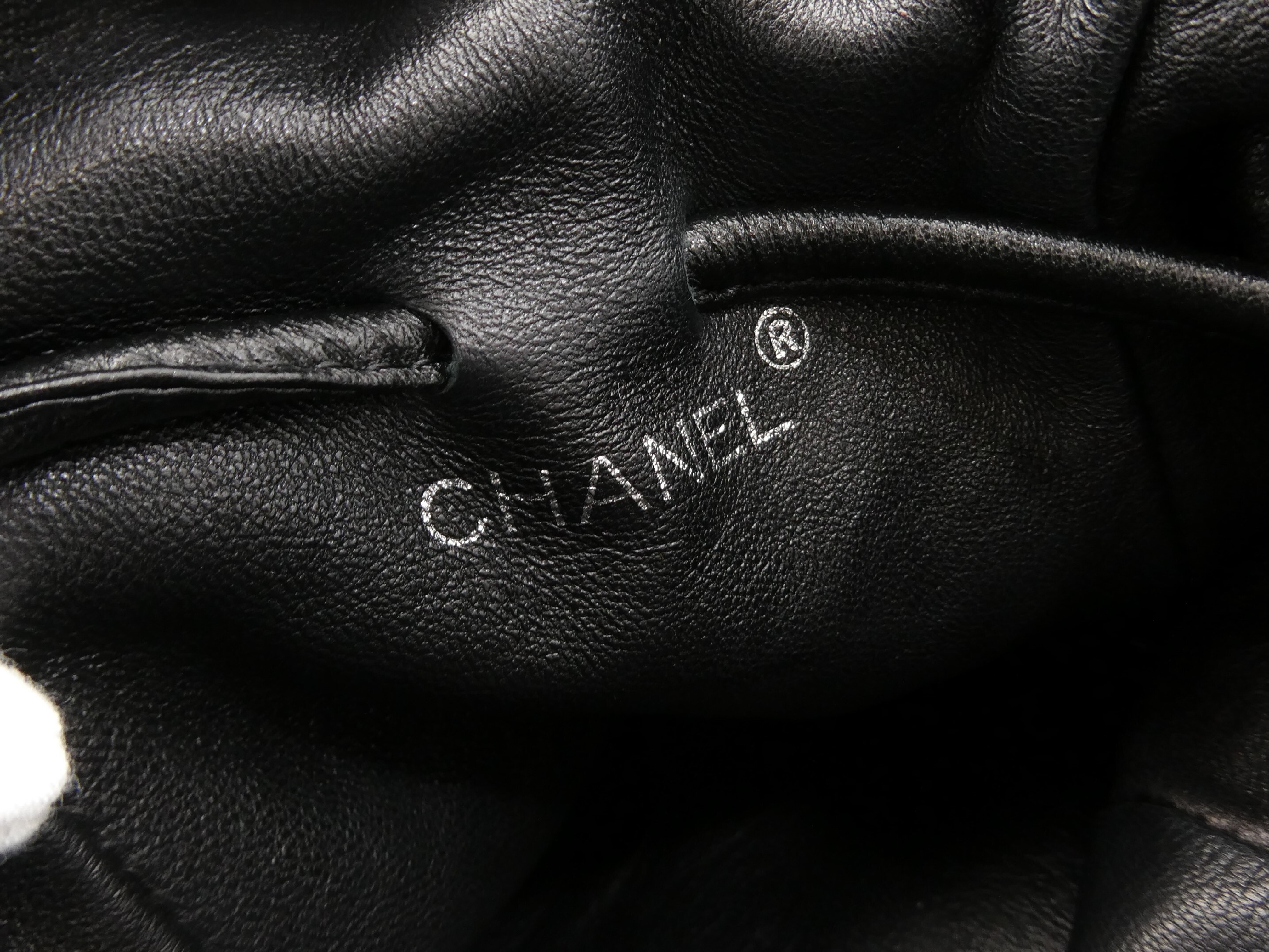 Coco Mark Leather Drawstring Pouch — view 7