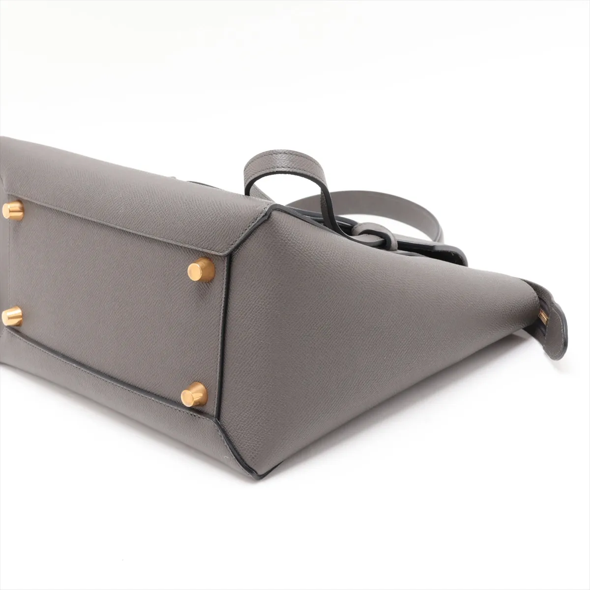 Belt Bag Mini Leather 2-Way Handbag Gray — view 3