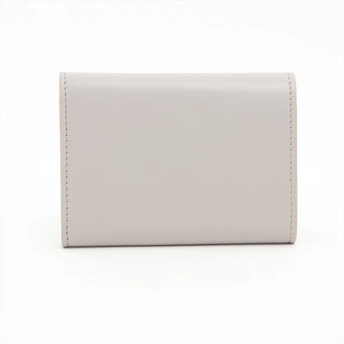 Pebble Vertical Wallet Small Leather Compact Wallet Gray — view 2