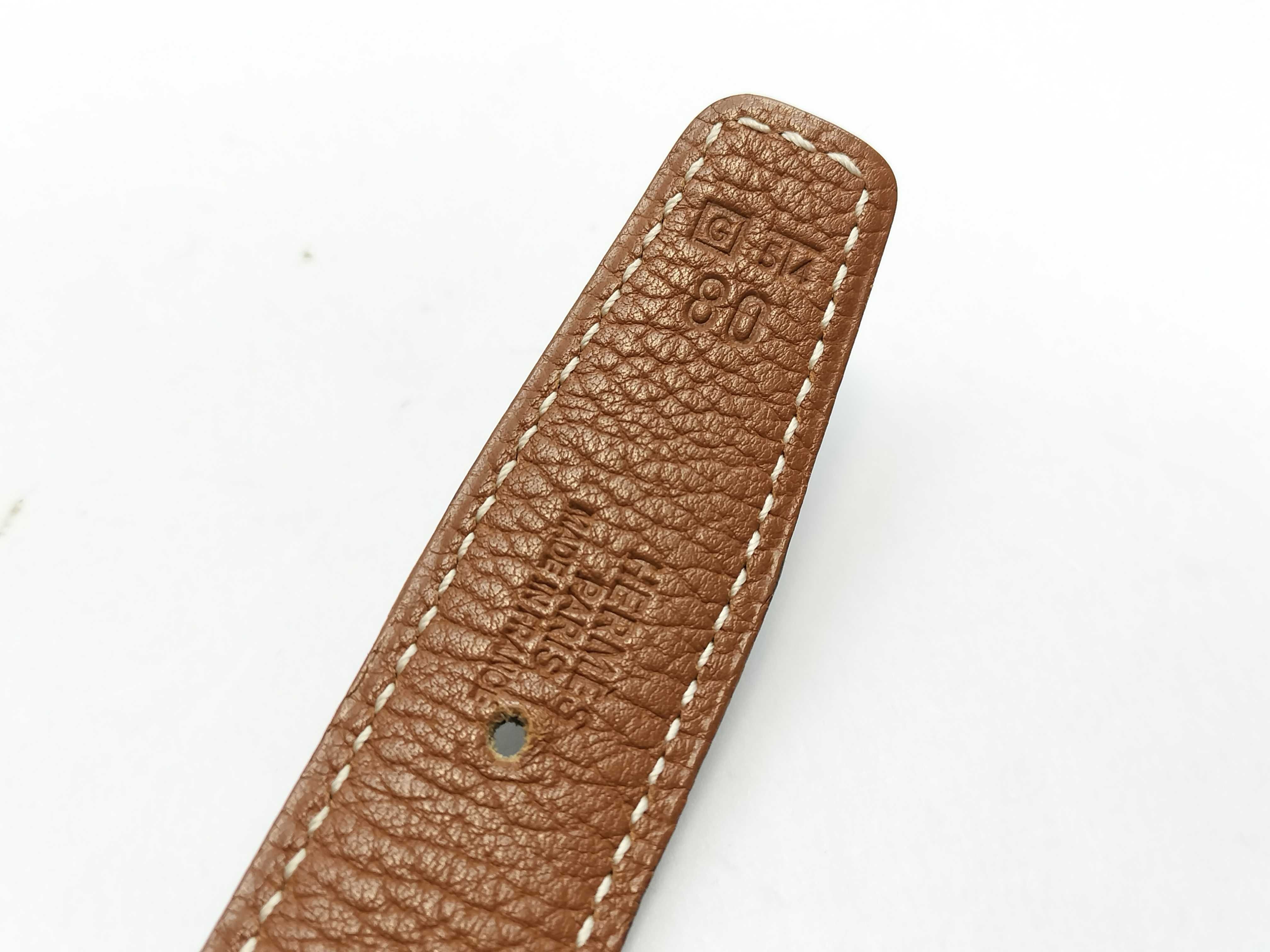 G stamp, no buckle, leather part only, belt — view 5