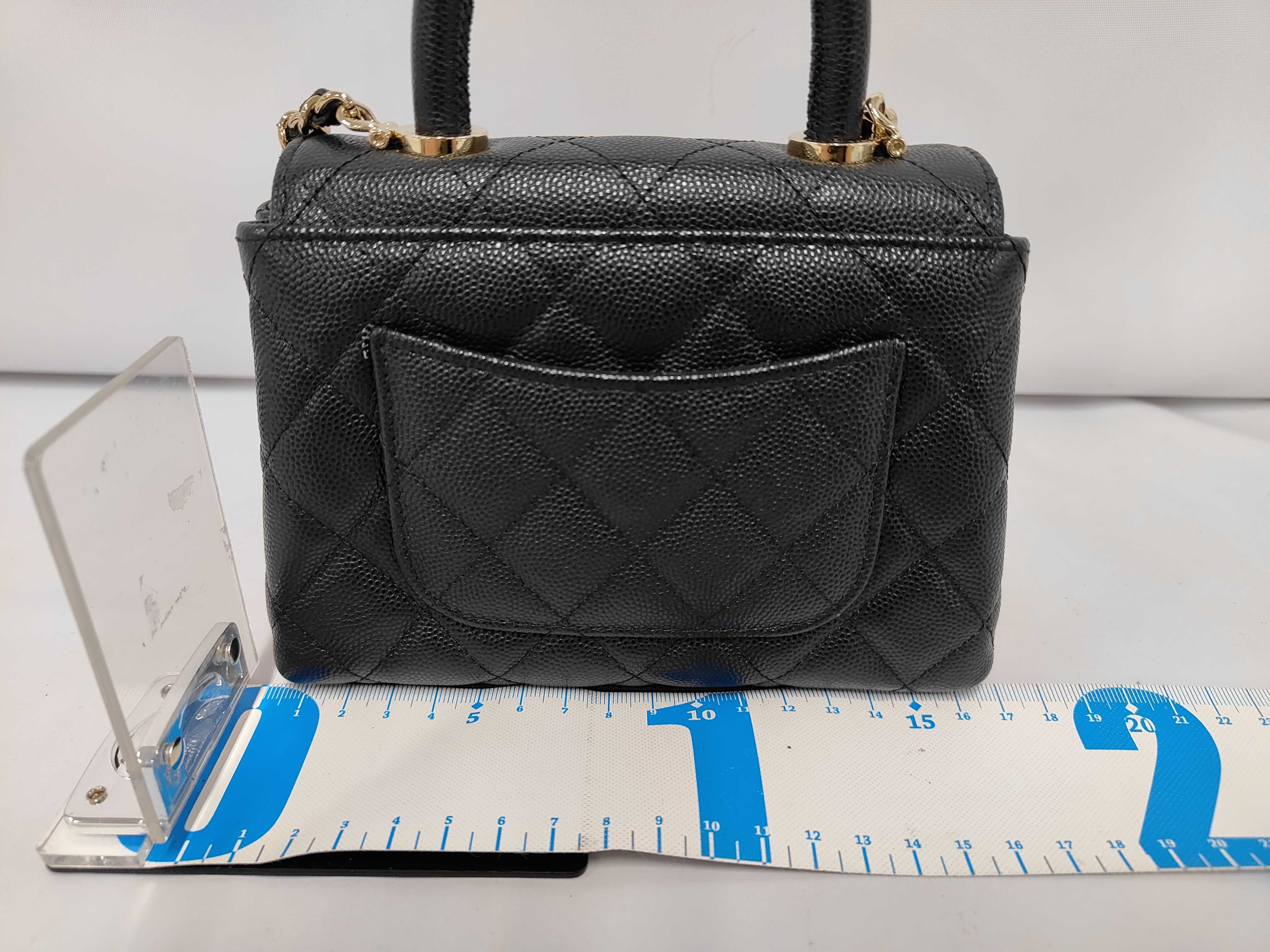 Coco Handle Caviar Skin Gold Hardware 2-way Handbag Shoulder Bag Random Serial Number AP4244 Black Handbag — view 2