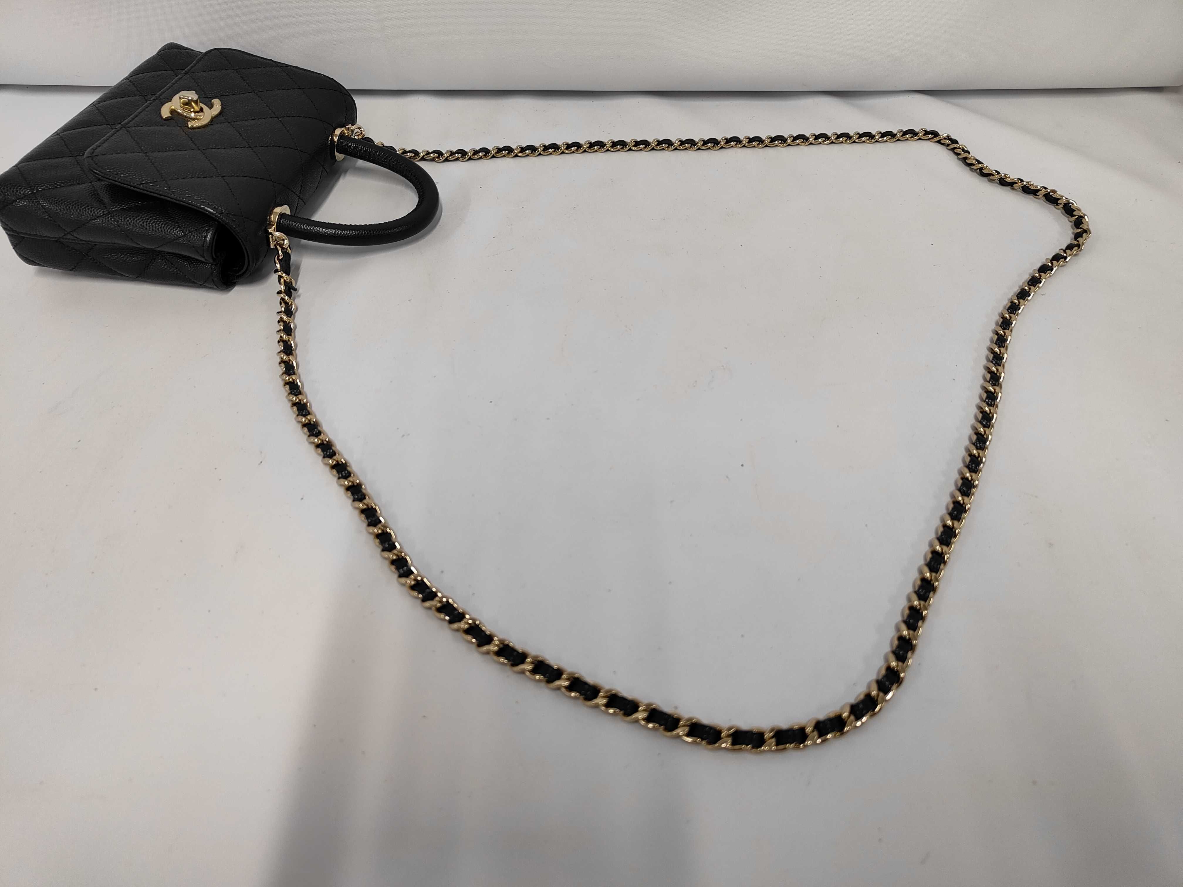 Coco Handle Caviar Skin Gold Hardware 2-way Handbag Shoulder Bag Random Serial Number AP4244 Black Handbag — view 5