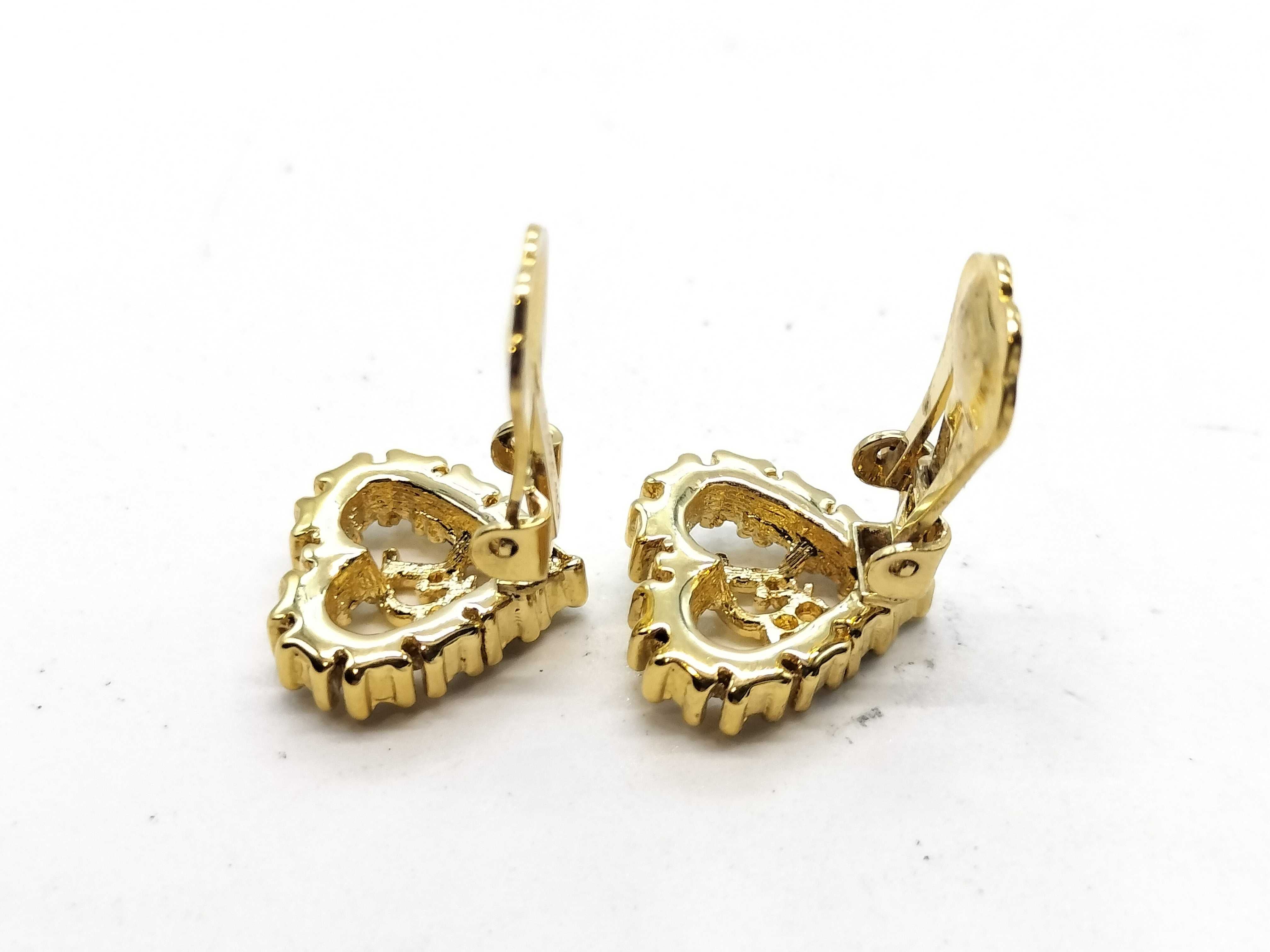 Rhinestone Heart Earrings — view 6
