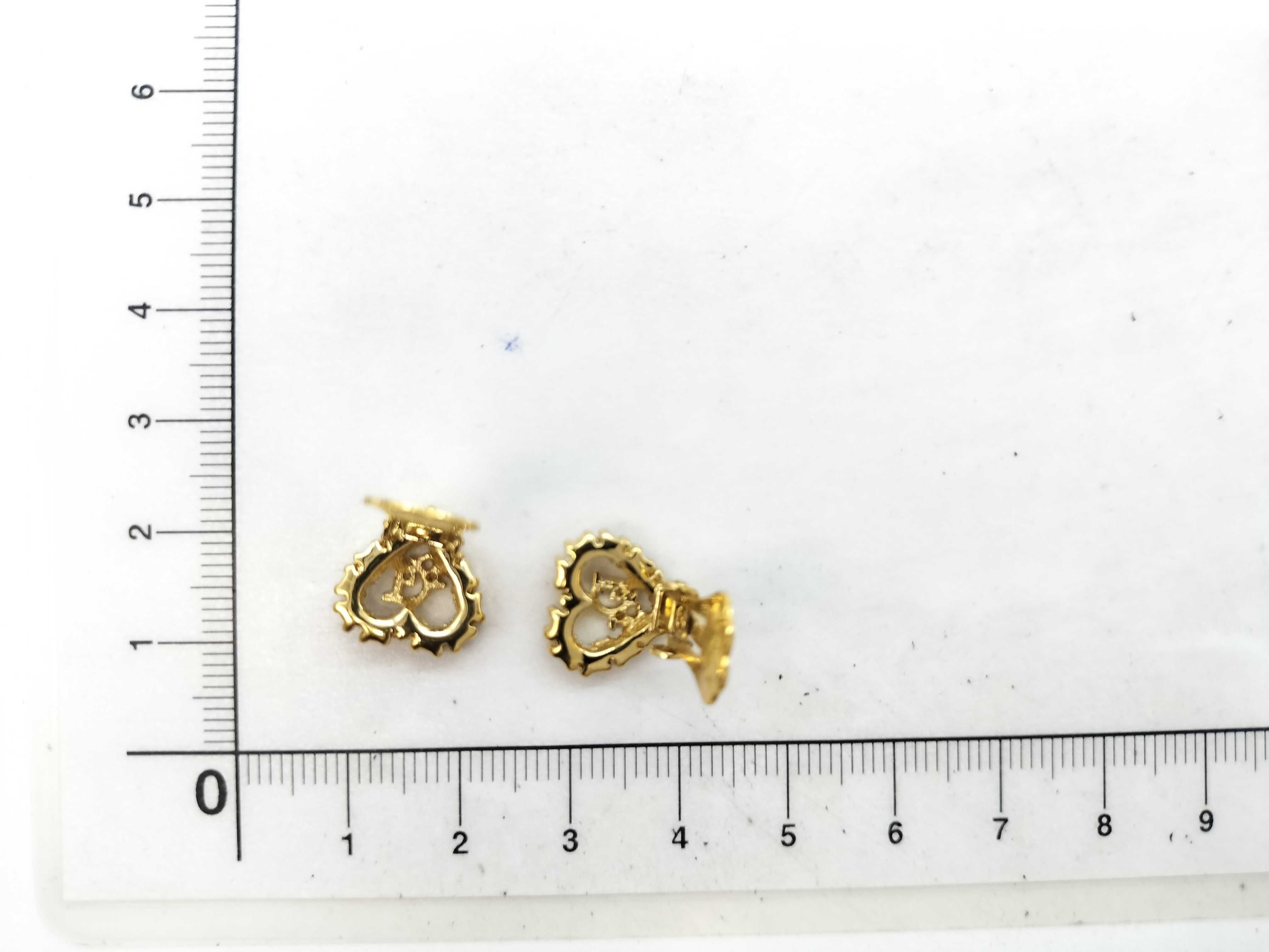 Rhinestone Heart Earrings — view 7