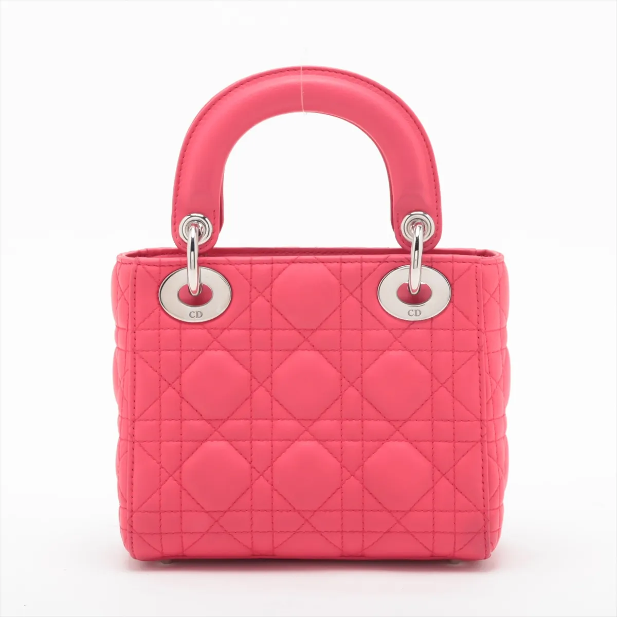 Cannage Lady Dior Mini Leather 2-Way Handbag Pink — view 2