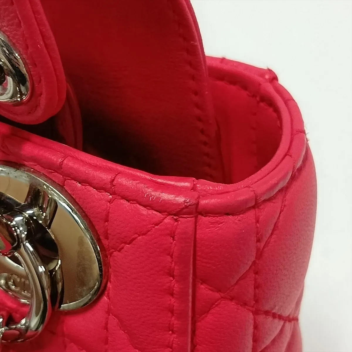 Cannage Lady Dior Mini Leather 2-Way Handbag Pink — view 11