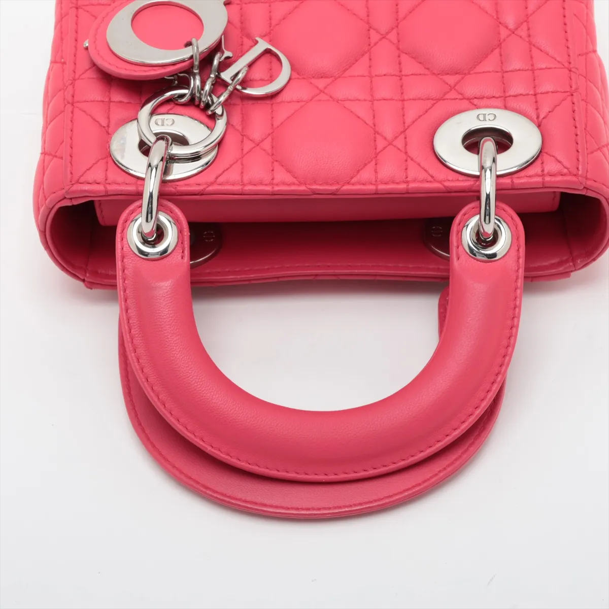 Cannage Lady Dior Mini Leather 2-Way Handbag Pink — view 5
