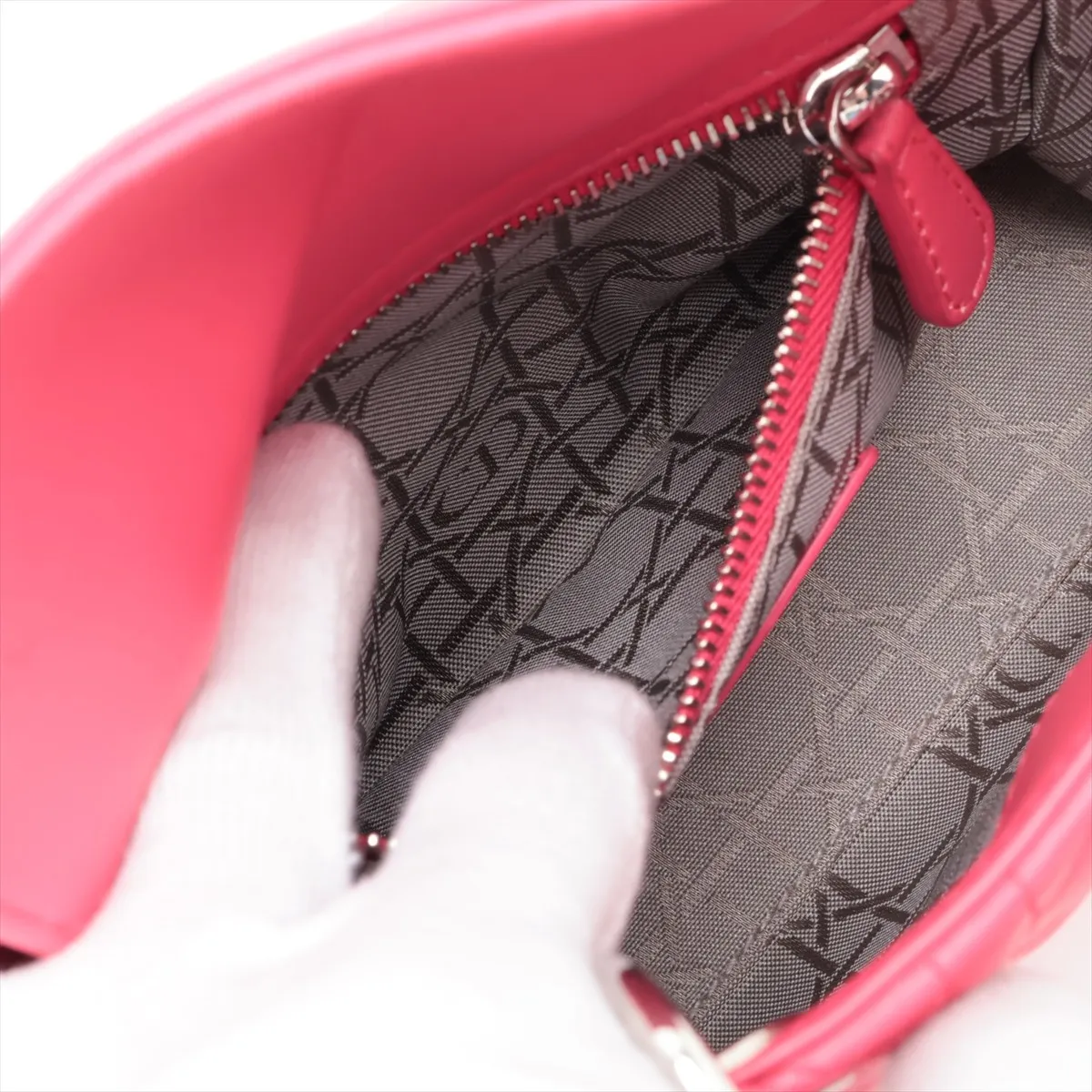 Cannage Lady Dior Mini Leather 2-Way Handbag Pink — view 9