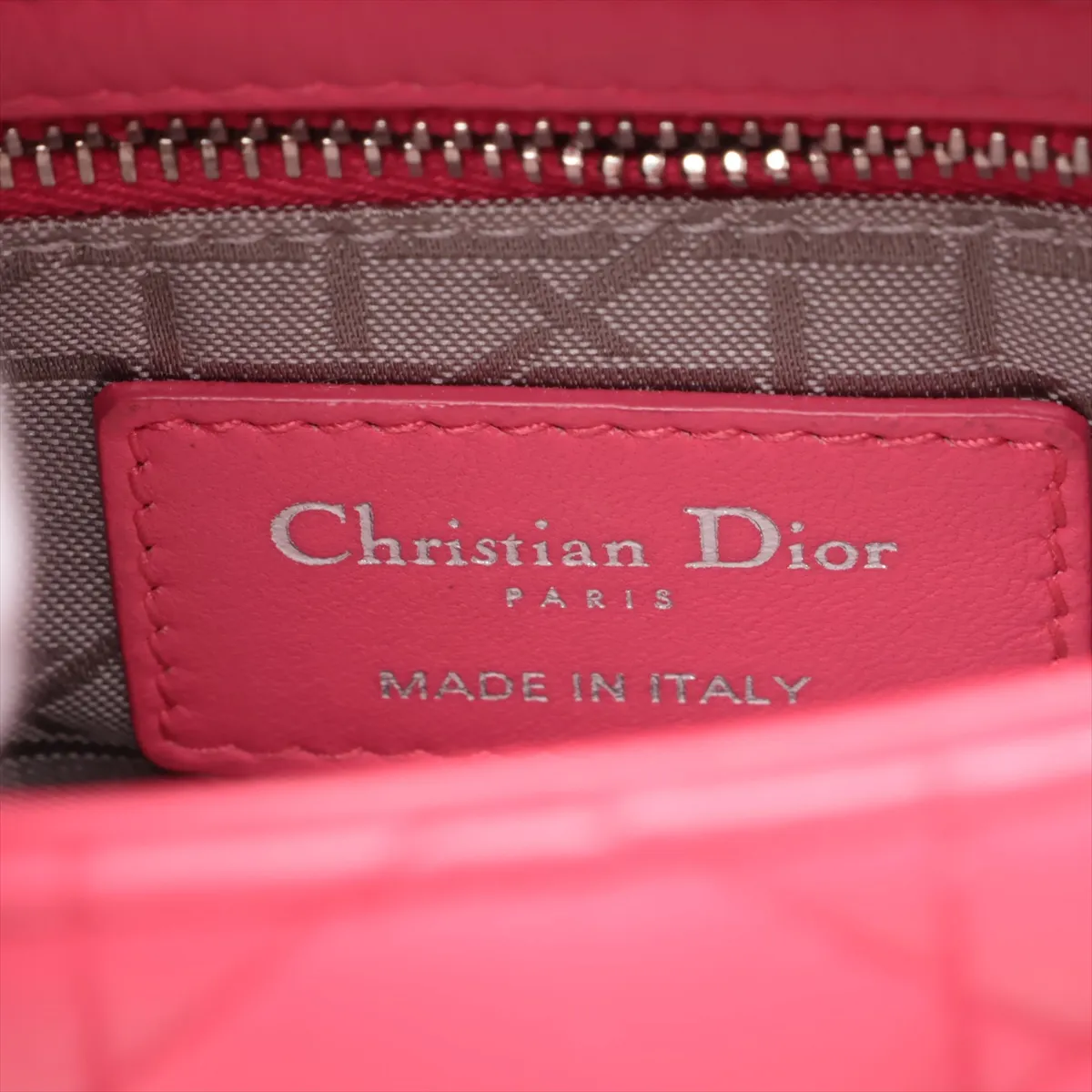 Cannage Lady Dior Mini Leather 2-Way Handbag Pink — view 10