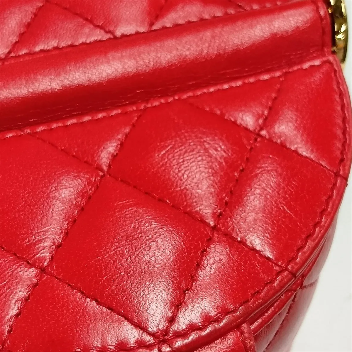 Matelassé Lambskin Chain Shoulder Bag Vanity Case Red Gold Hardware ELG8LC78 Random Serial Number — view 15