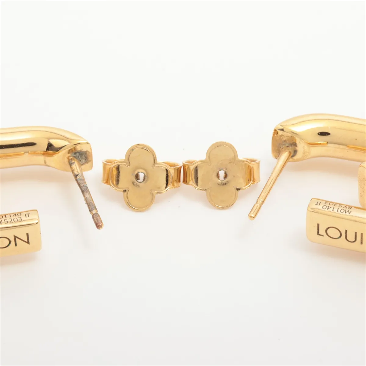 M01140 Hoop My LV Chain BY5203 Earrings (Pair) GP Gold. Shows signs of wear: — view 4