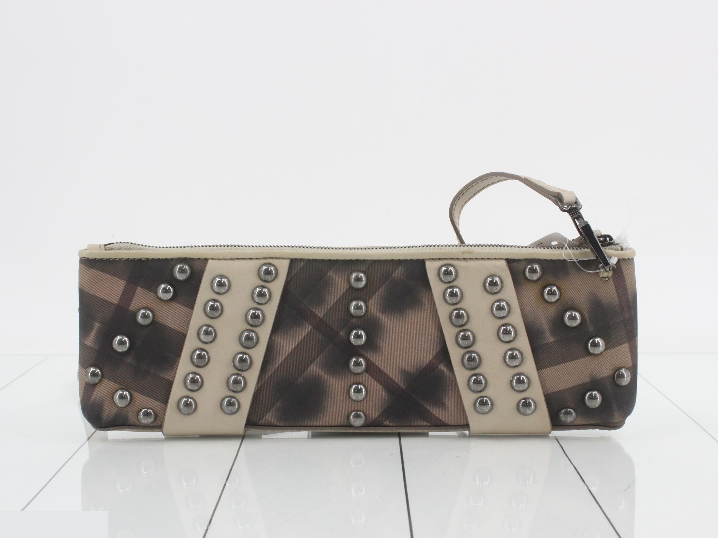Shoulder bag with Nova check pattern and studs — view 2