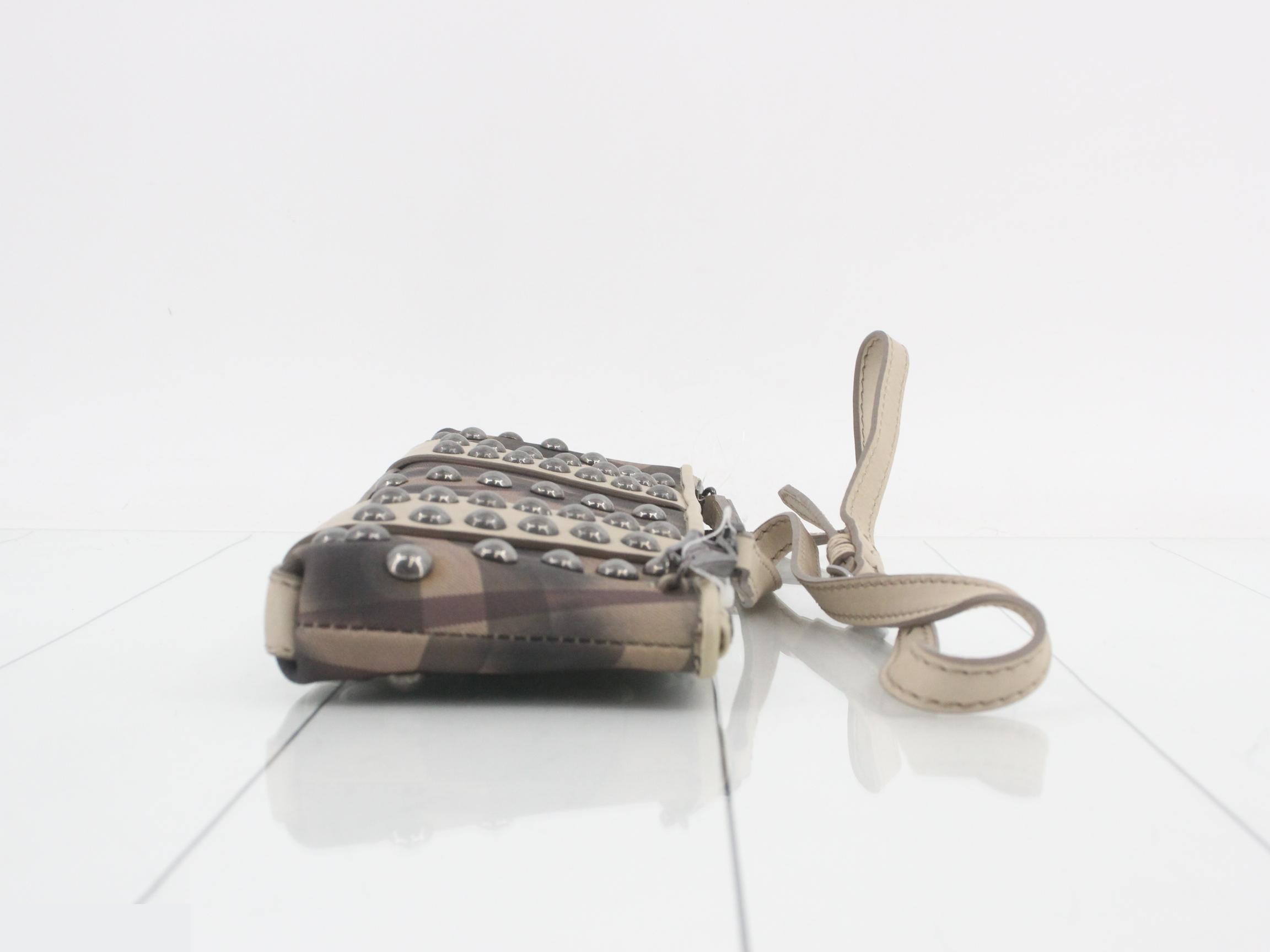Shoulder bag with Nova check pattern and studs — view 3