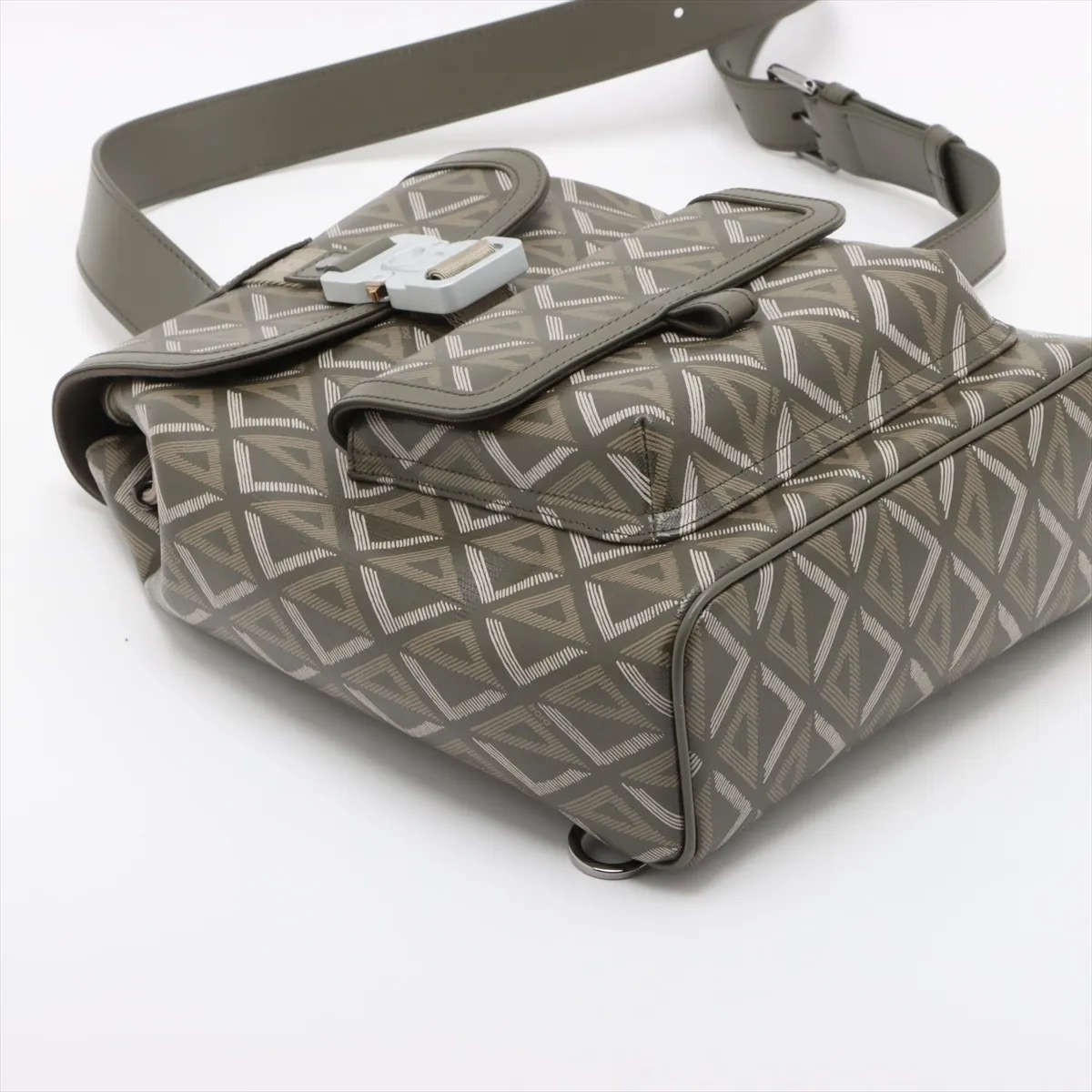 Hit the Road PVC x Leather Shoulder Bag Khaki Outlet — view 4