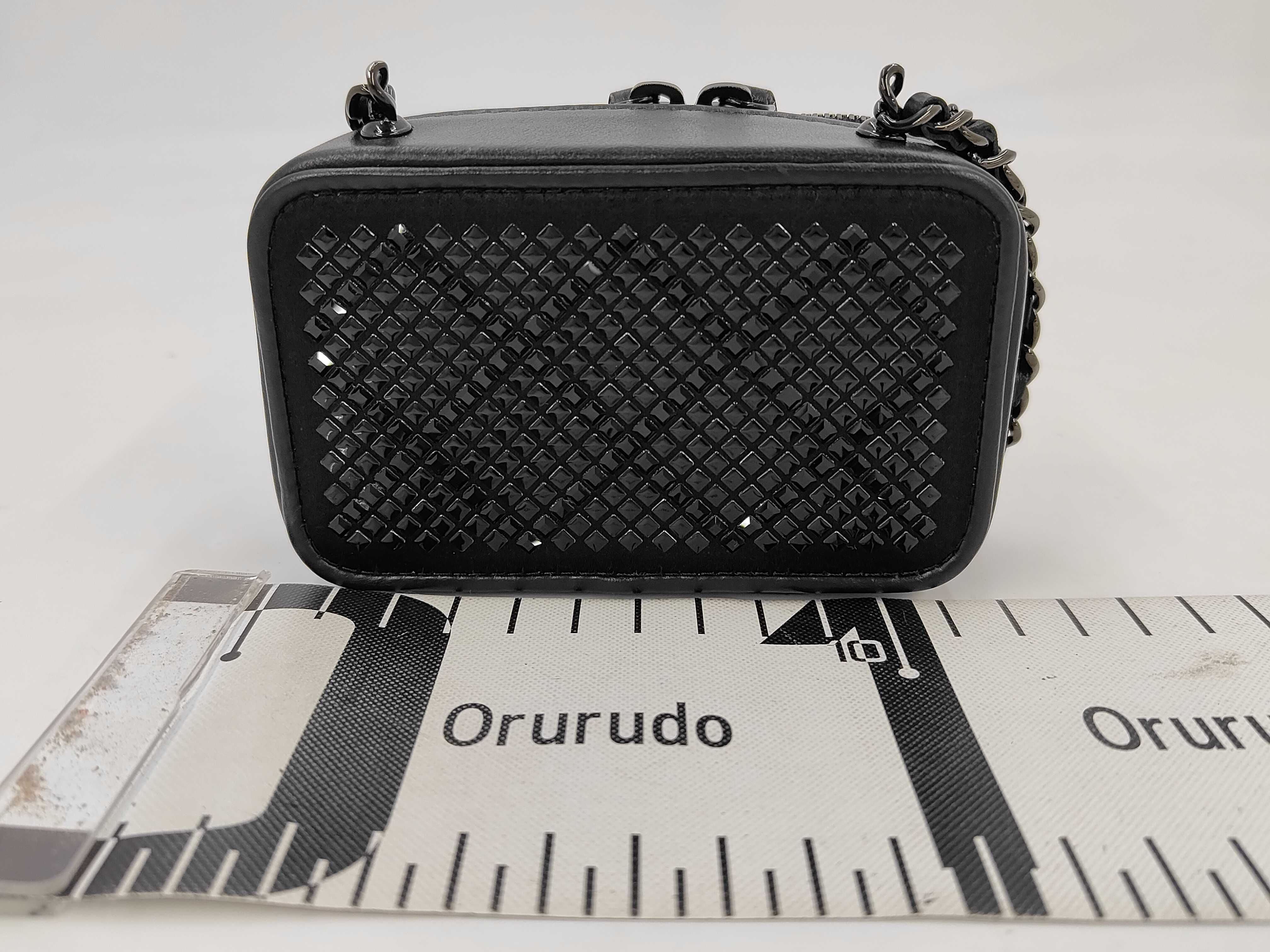 Mini Matelassé Rhinestone Chain Black Lambskin Random XKUCL316 Shoulder Bag (with seal) — view 2