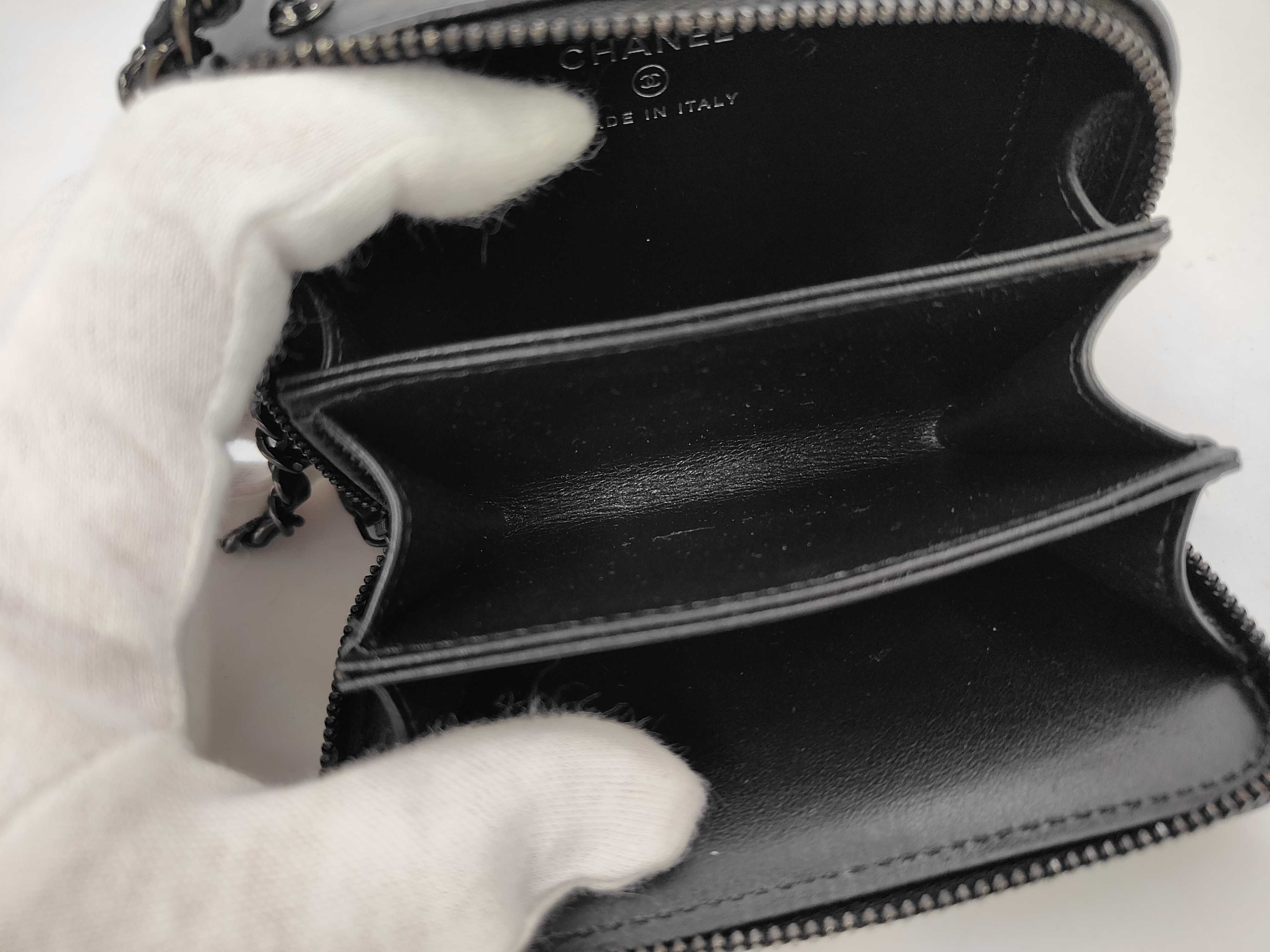 Mini Matelassé Rhinestone Chain Black Lambskin Random XKUCL316 Shoulder Bag (with seal) — view 8