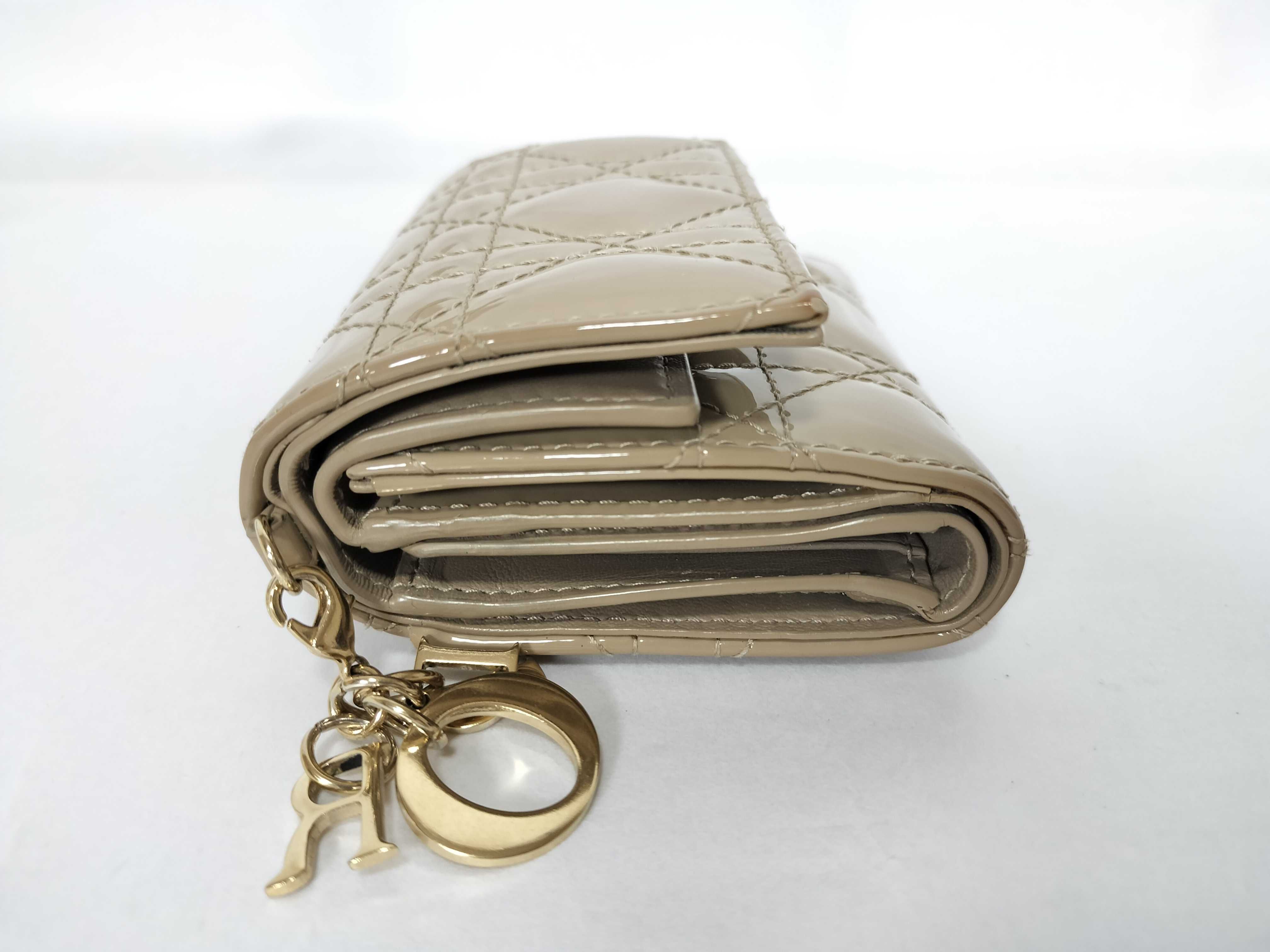 Lady Dior Lotus Wallet, Beige, with Box and Dust Bag. — view 6