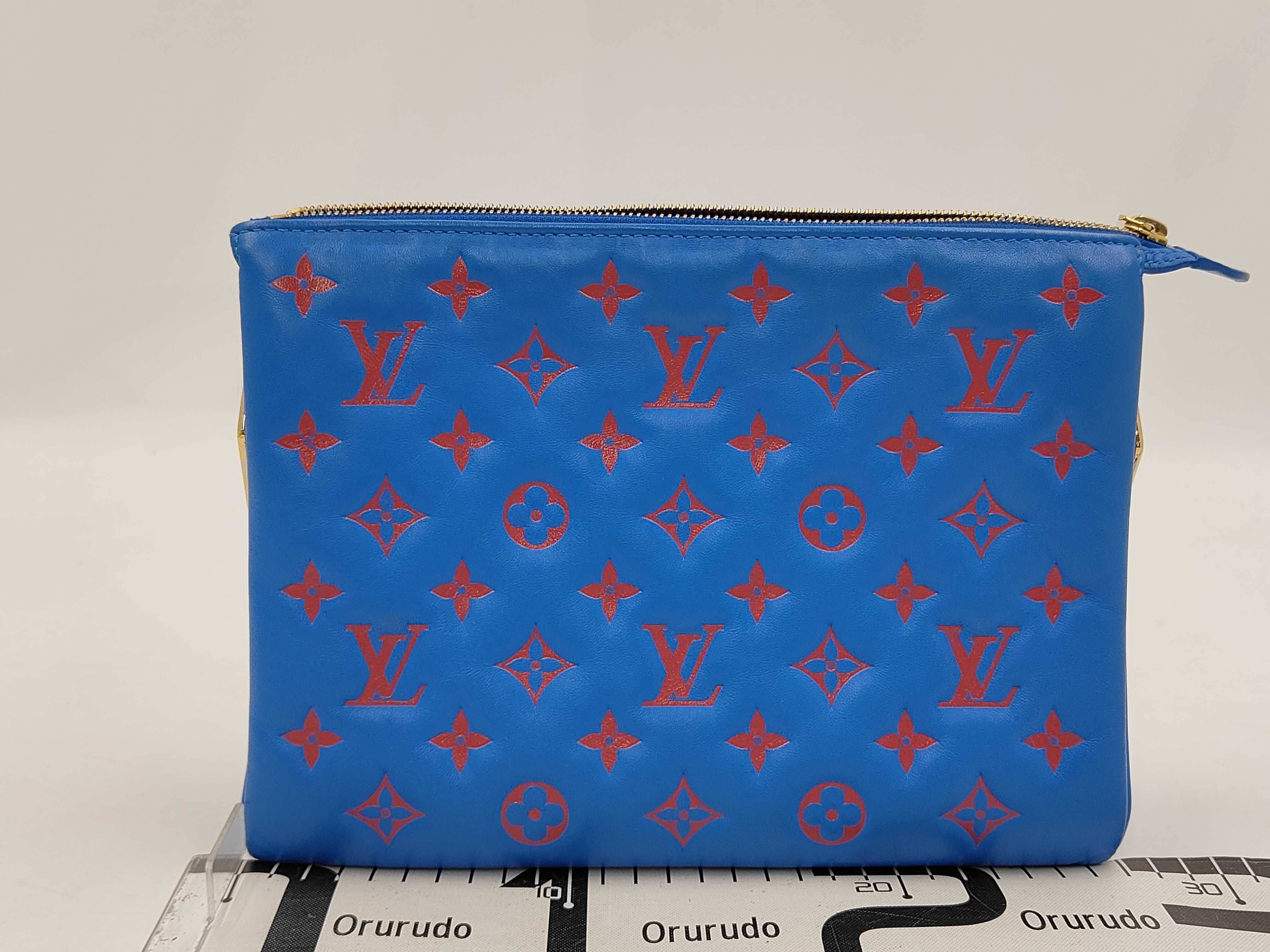 2283 Coussin PM Shoulder Bag, Blue/Red, M58626 — view 2