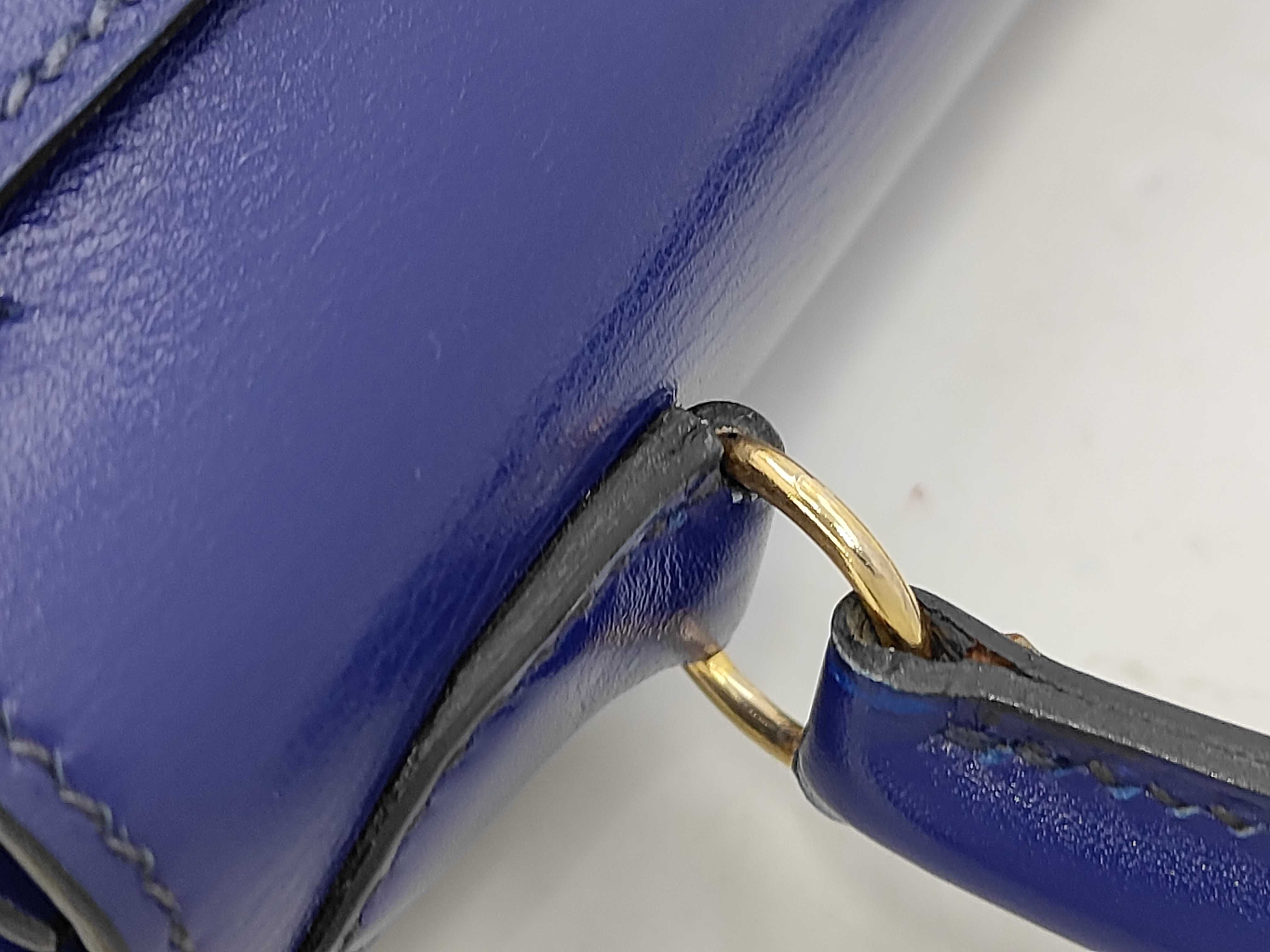 Mini Kelly 20 2-Way Bag, Box Calf Leather, Blue, R Stamp, Strap, 20 x 14 x 9 cm, Shoulder Strap Approx. 125 cm, Handbag — view 5