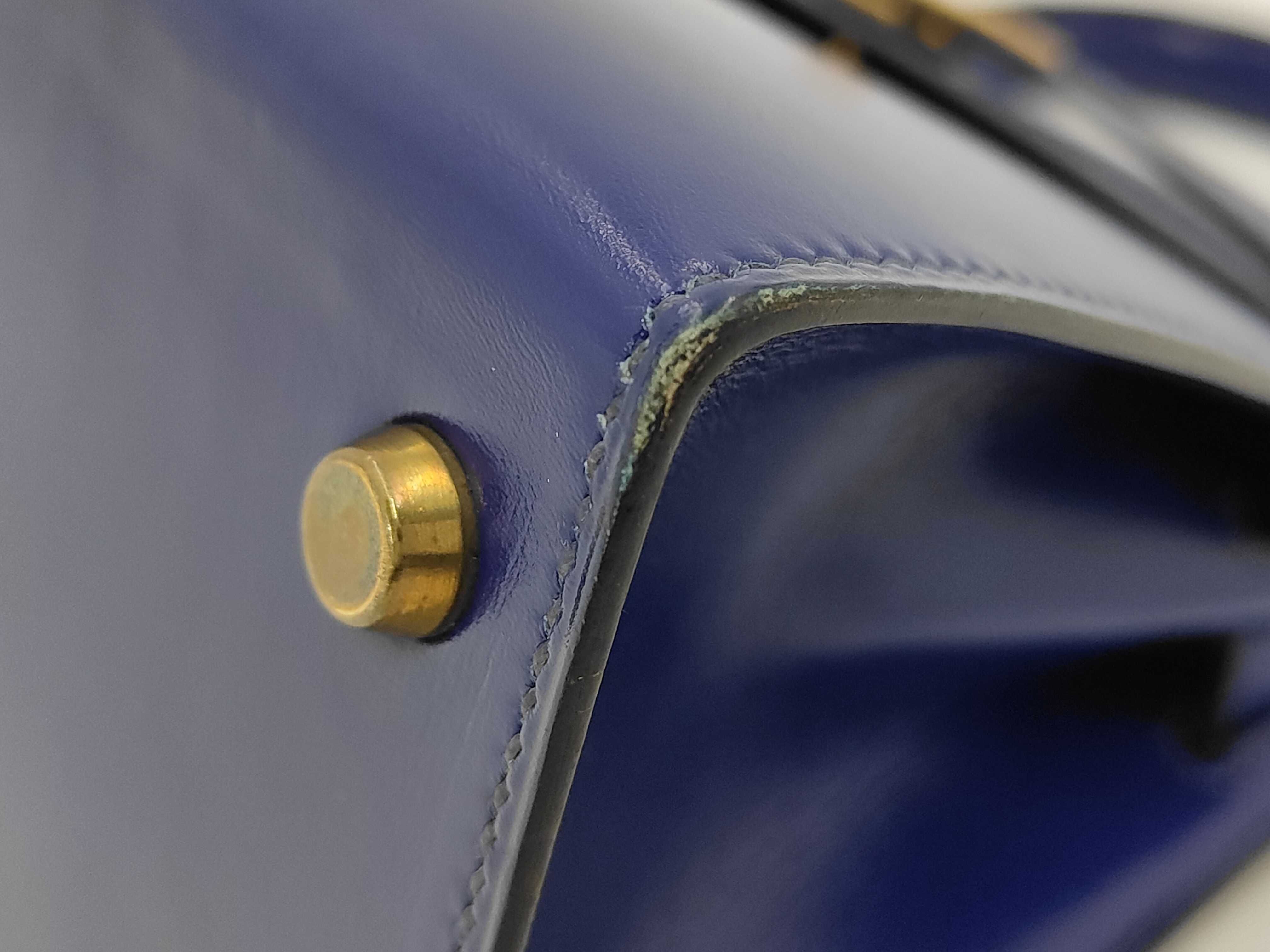 Mini Kelly 20 2-Way Bag, Box Calf Leather, Blue, R Stamp, Strap, 20 x 14 x 9 cm, Shoulder Strap Approx. 125 cm, Handbag — view 7