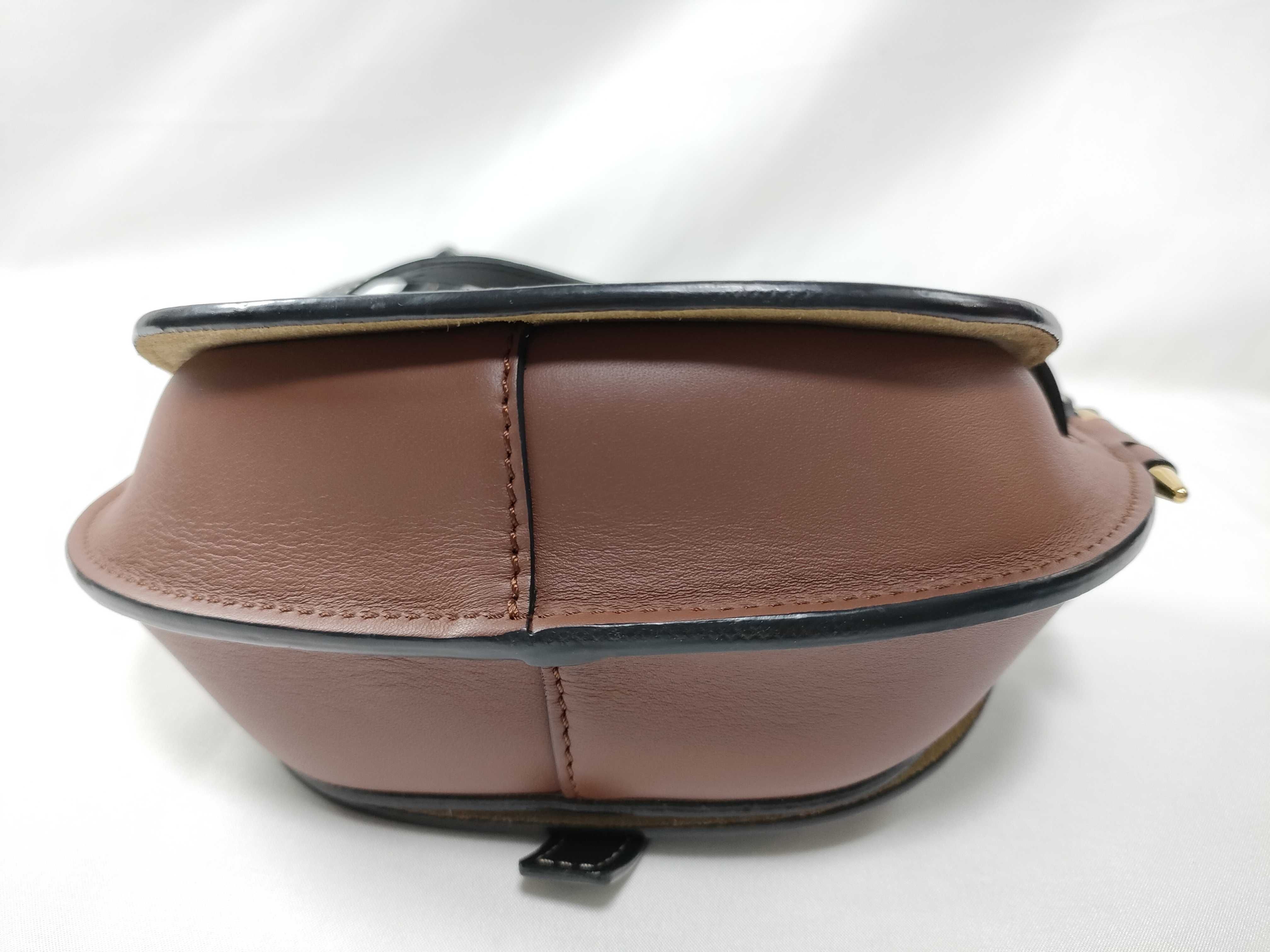 Minigate Leather Shoulder Bag, Brown — view 3