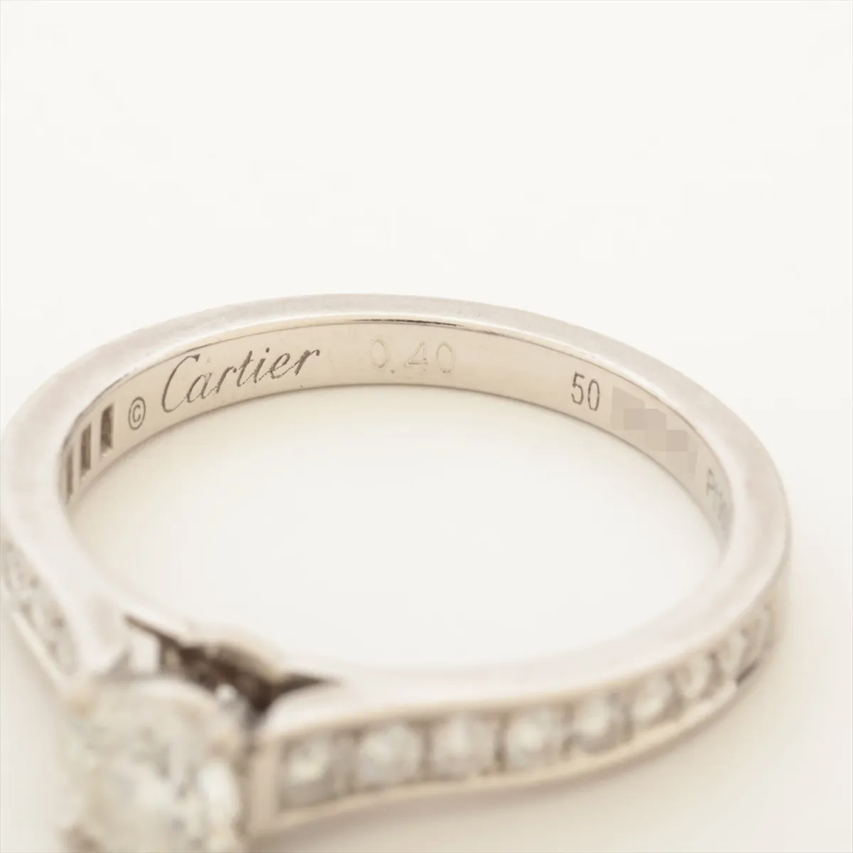 Solitaire 1895 Half Eternity Diamond Ring Pt950 3.8g 0.40 50 DPK475 GIA Published in 2016 GIA No.1176862334 — view 3