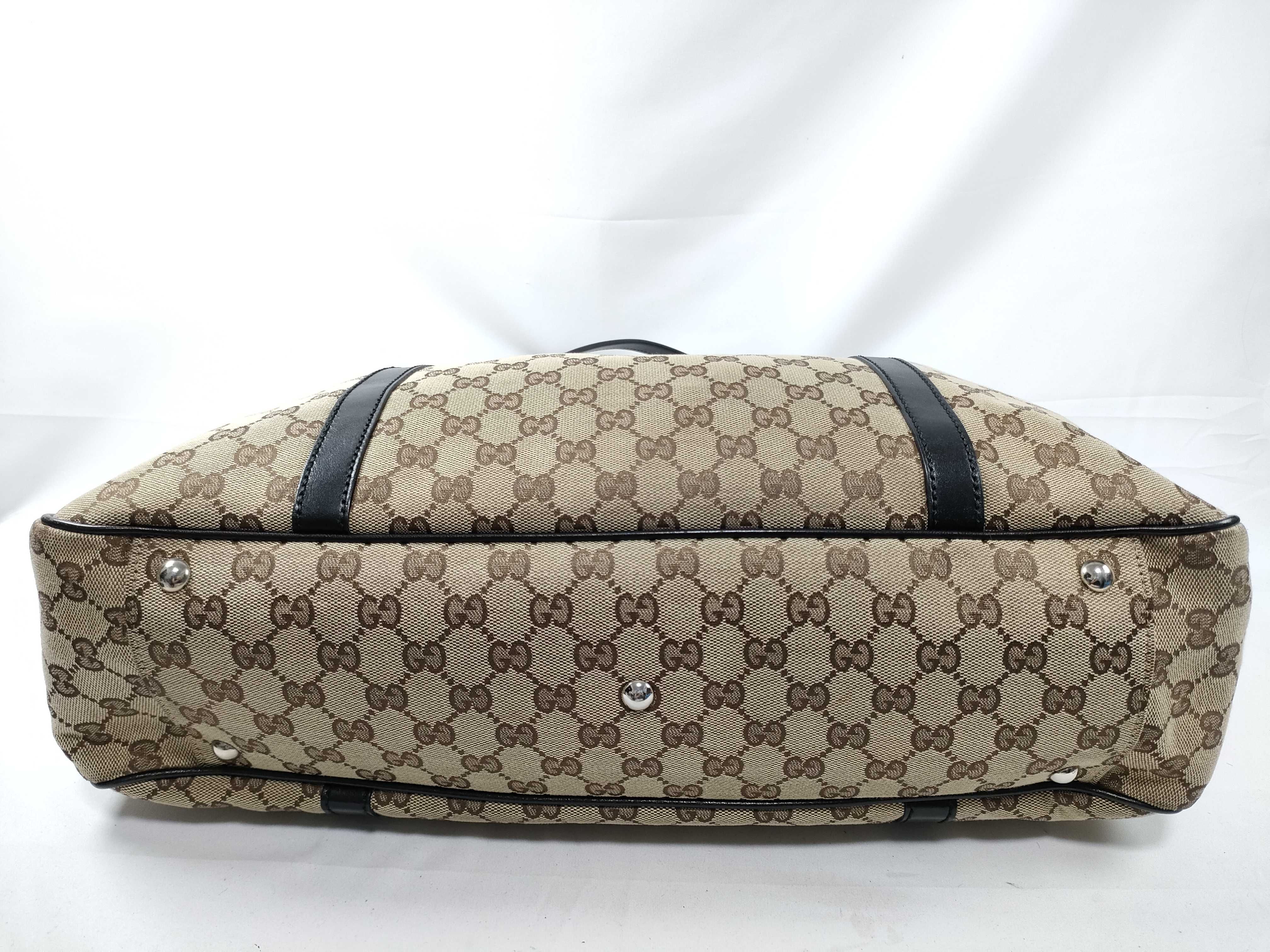 GG Canvas Tote Bag, Beige x Brown, 232956 — view 5
