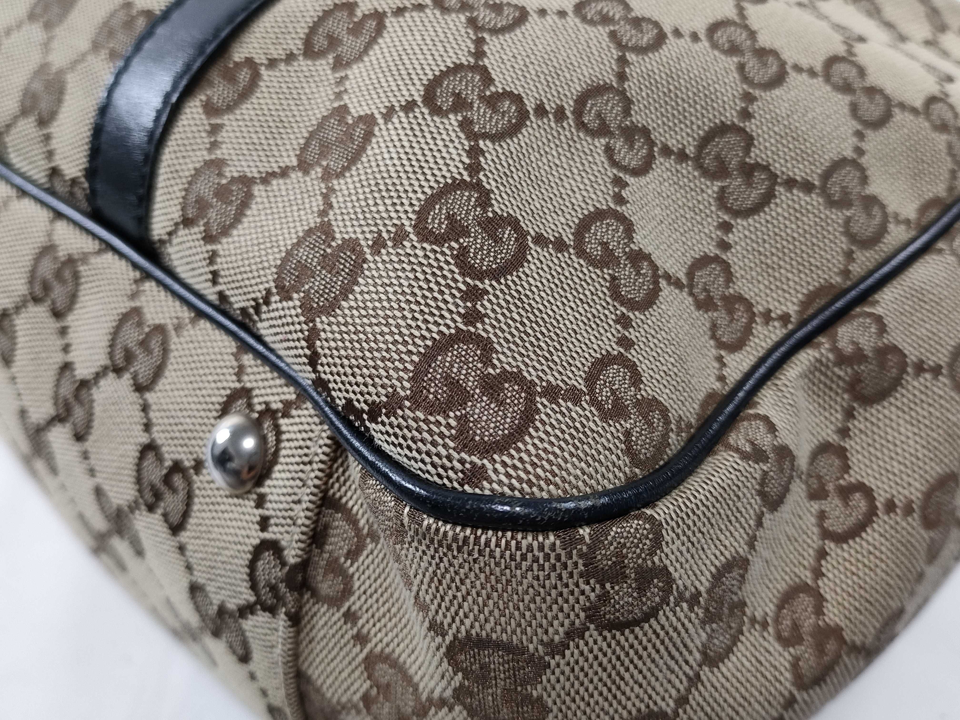 GG Canvas Tote Bag, Beige x Brown, 232956 — view 6