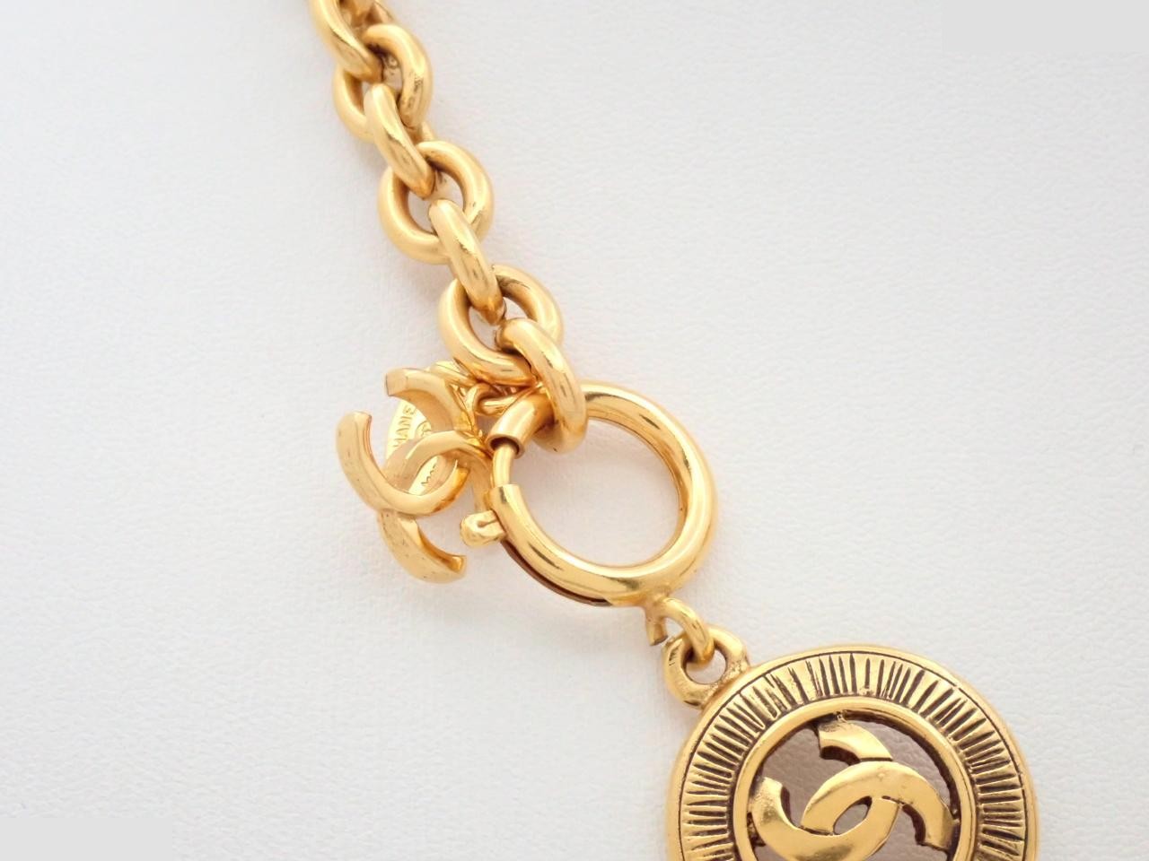 Coco Mark Gold Necklace, Total Length Approx. 50cm — view 2