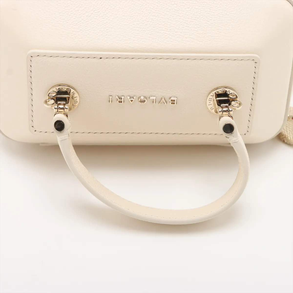 Serpenti Leather 2WAY Handbag White with Mirror — view 5